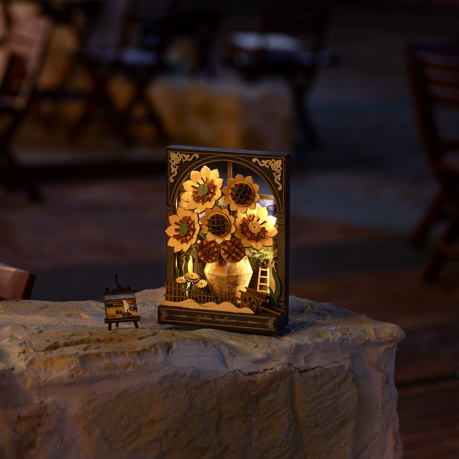 Hands Craft 3D Wooden Puzzle | Golden Sunflower w/ LED Lights