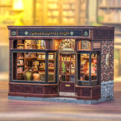 Hands Craft DIY Book Nook Kit | Corner Coffee Shop 