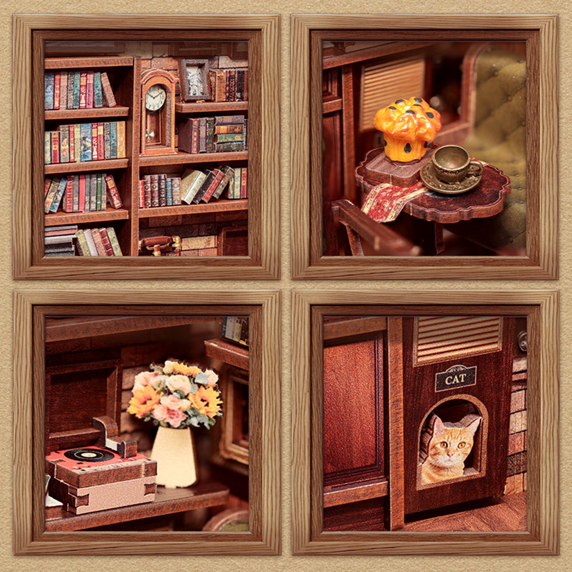 Hands Craft DIY Book Nook Kit | Corner Coffee Shop 