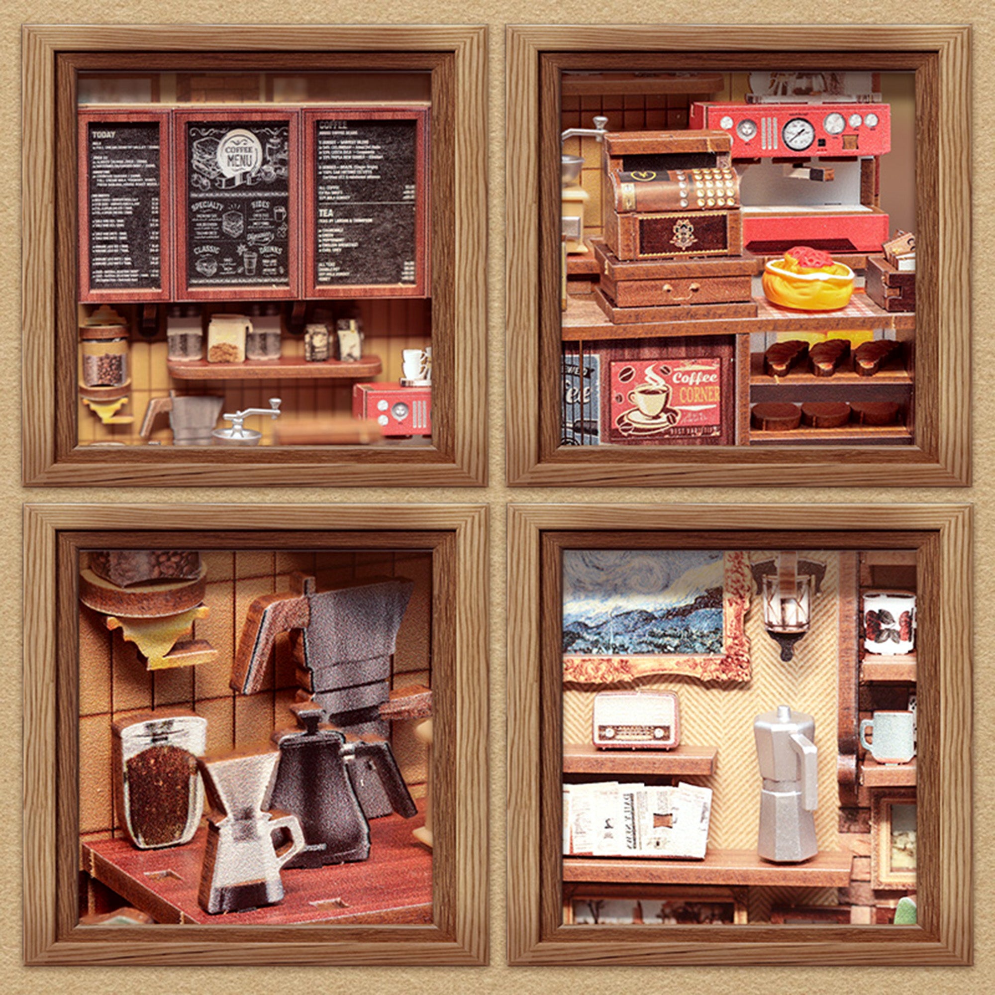Hands Craft DIY Book Nook Kit | Corner Coffee Shop 