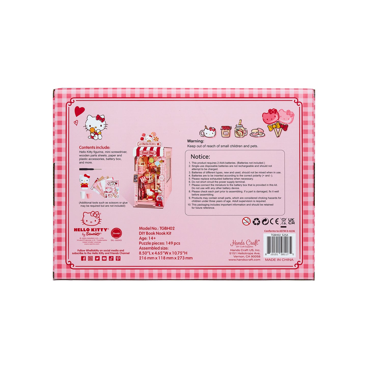 Hands Craft DIY Book Nook Kit | Hello Kitty® Sweet Shop