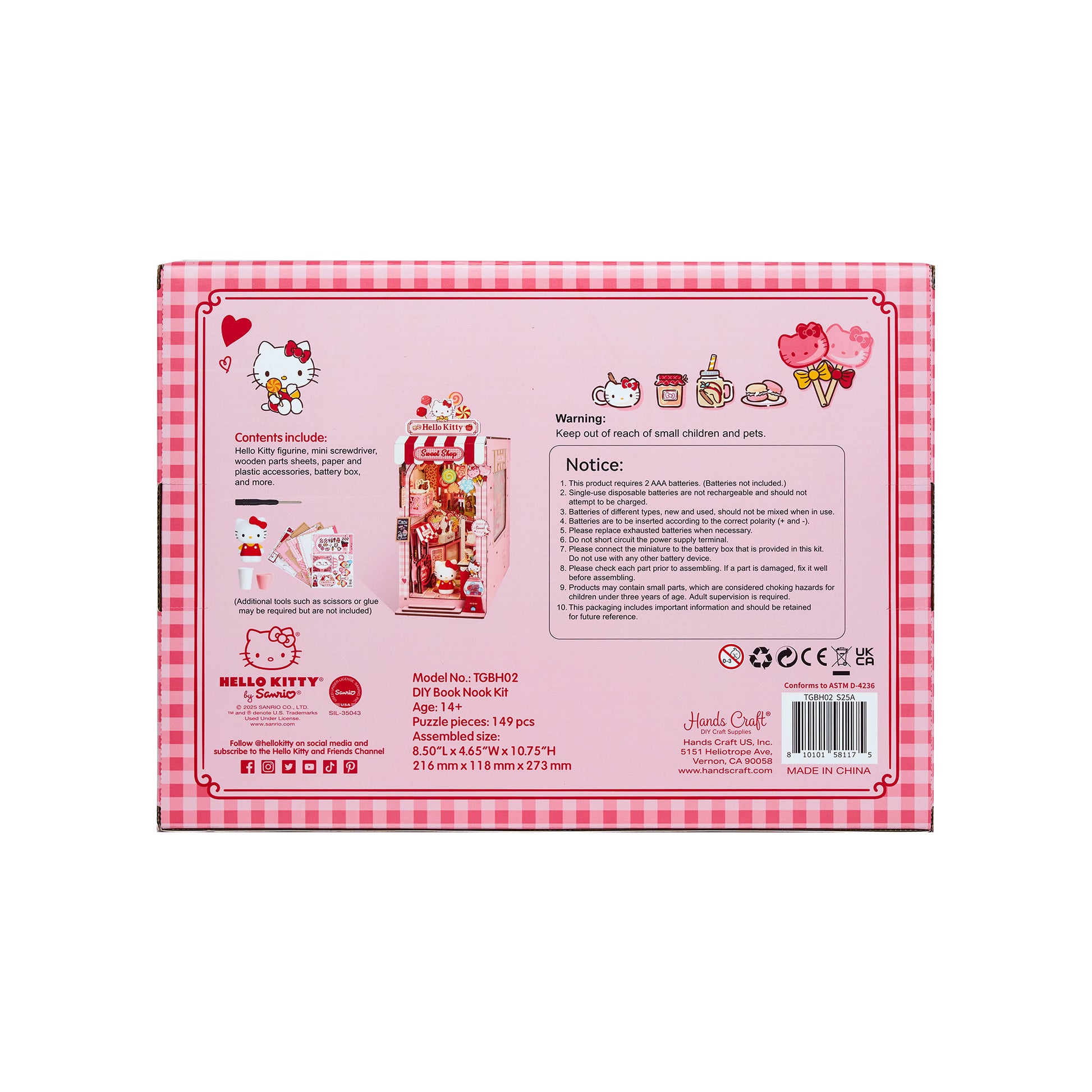 Hands Craft DIY Book Nook Kit | Hello Kitty® Sweet Shop
