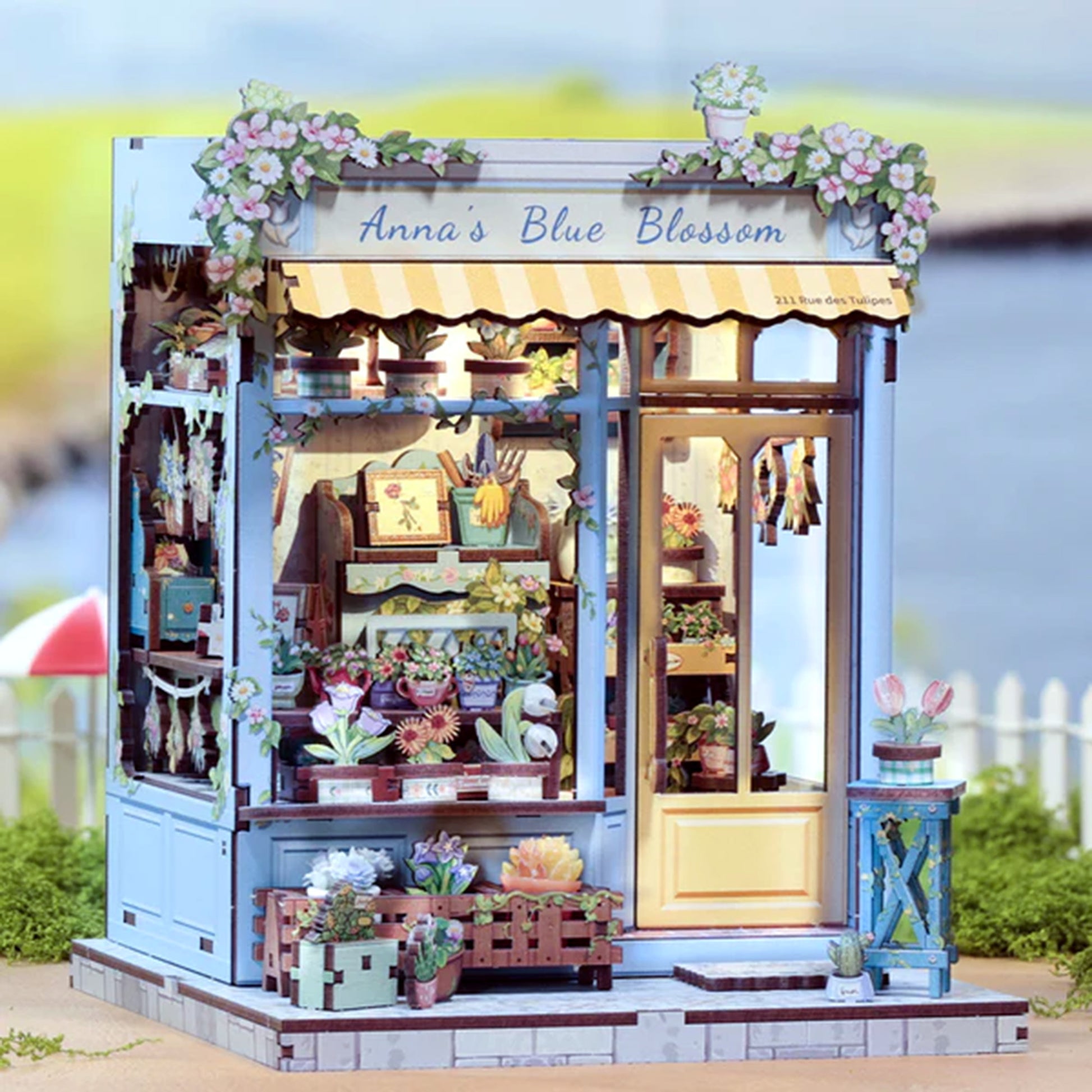 Hands Craft DIY Miniature Book Nook Kit | Anna‘s Blue Blossom