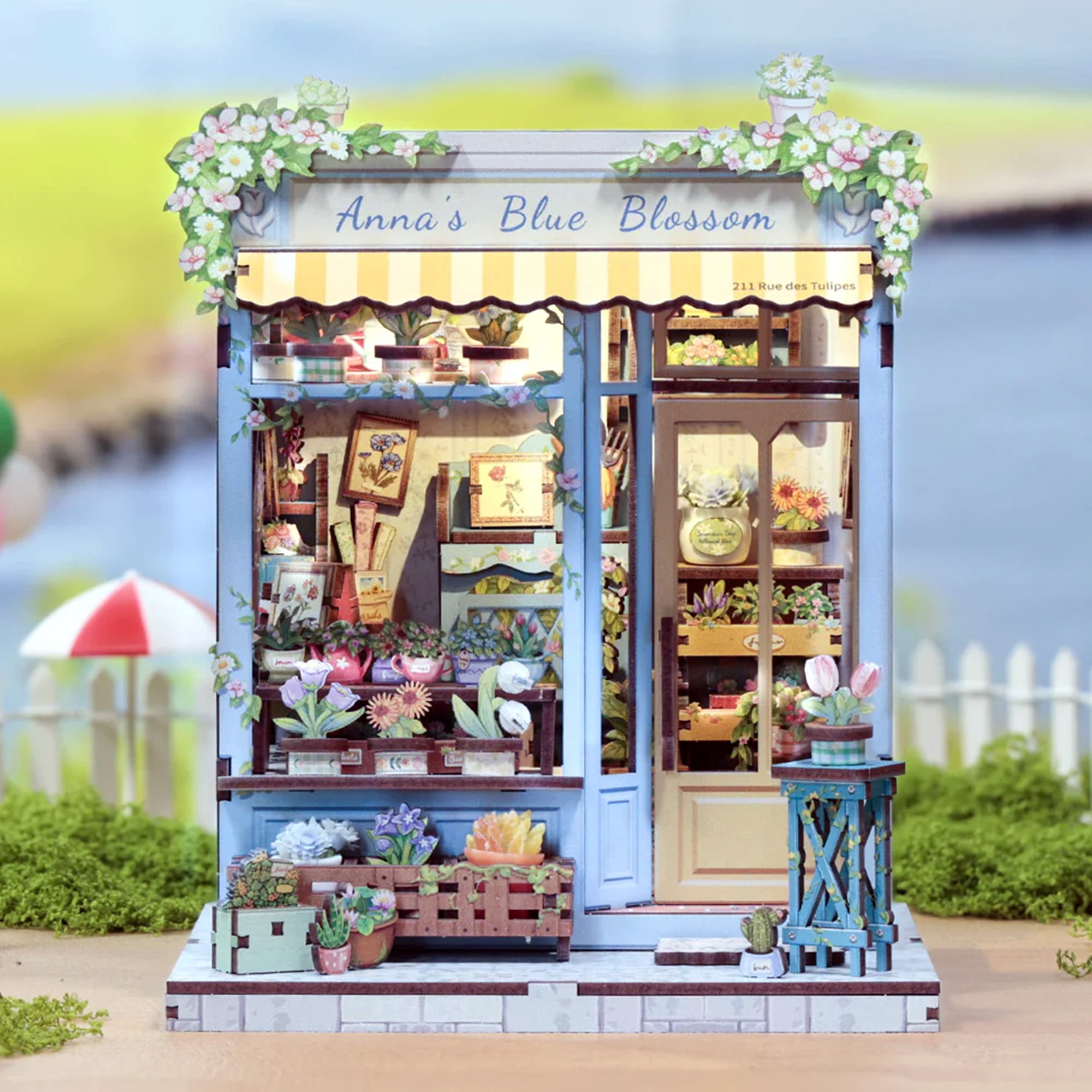 Hands Craft DIY Miniature Book Nook Kit | Anna‘s Blue Blossom
