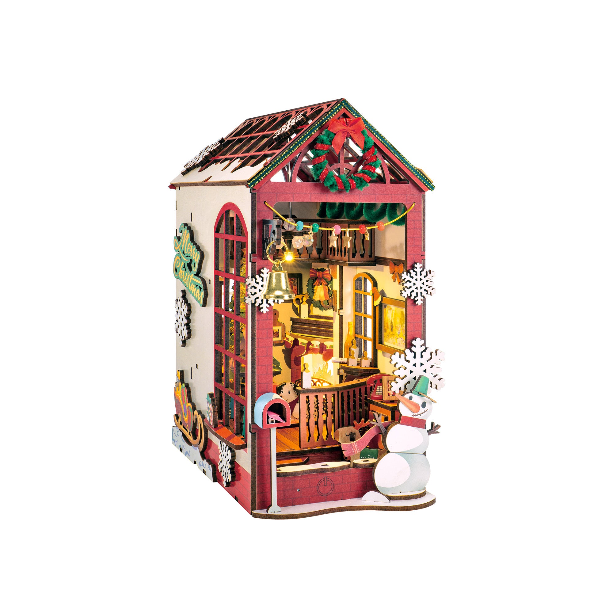 Hands Craft DIY Miniature Book Nook Kit | Christmas Indoor Scene