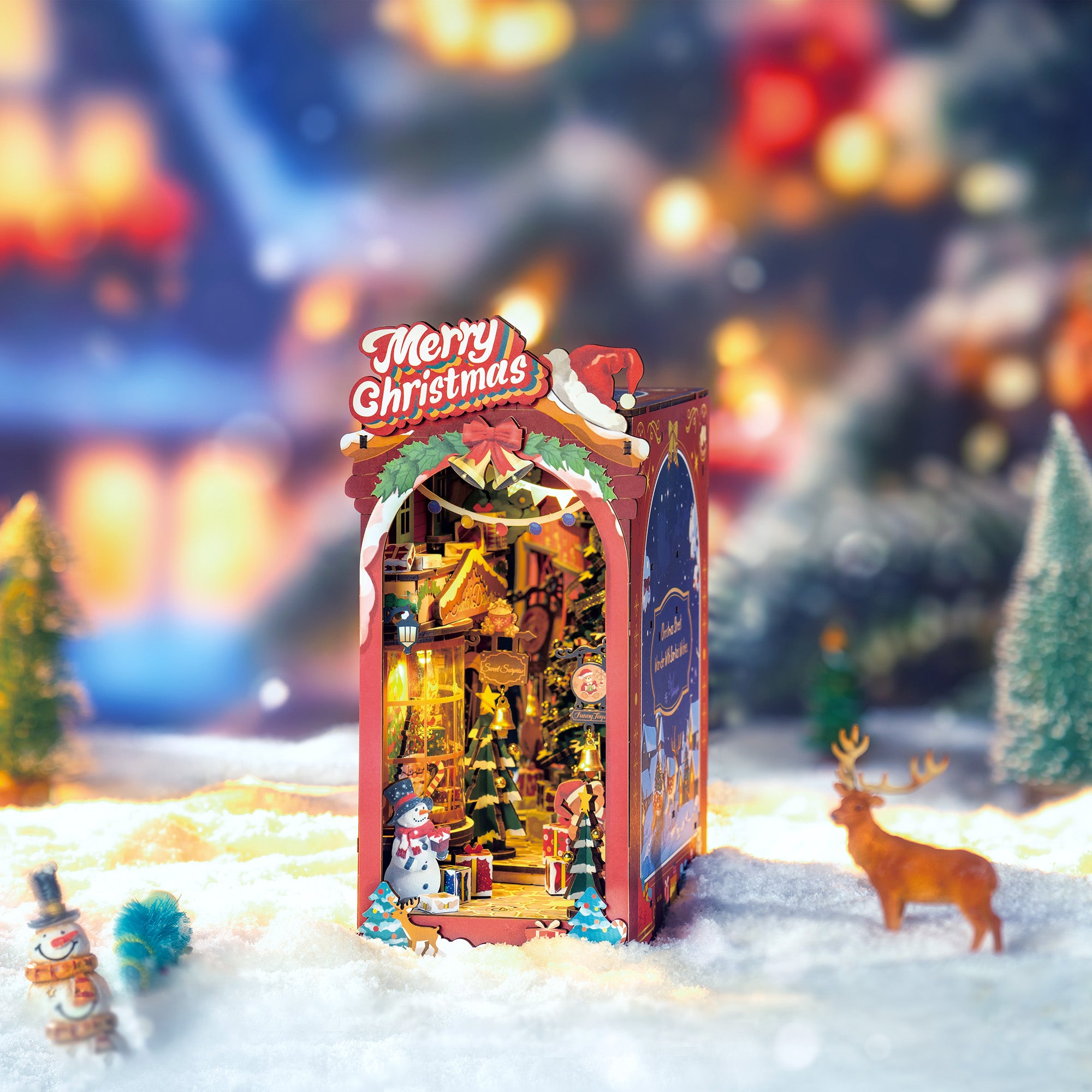 Hands Craft DIY Miniature Book Nook Kit | Christmas Street
