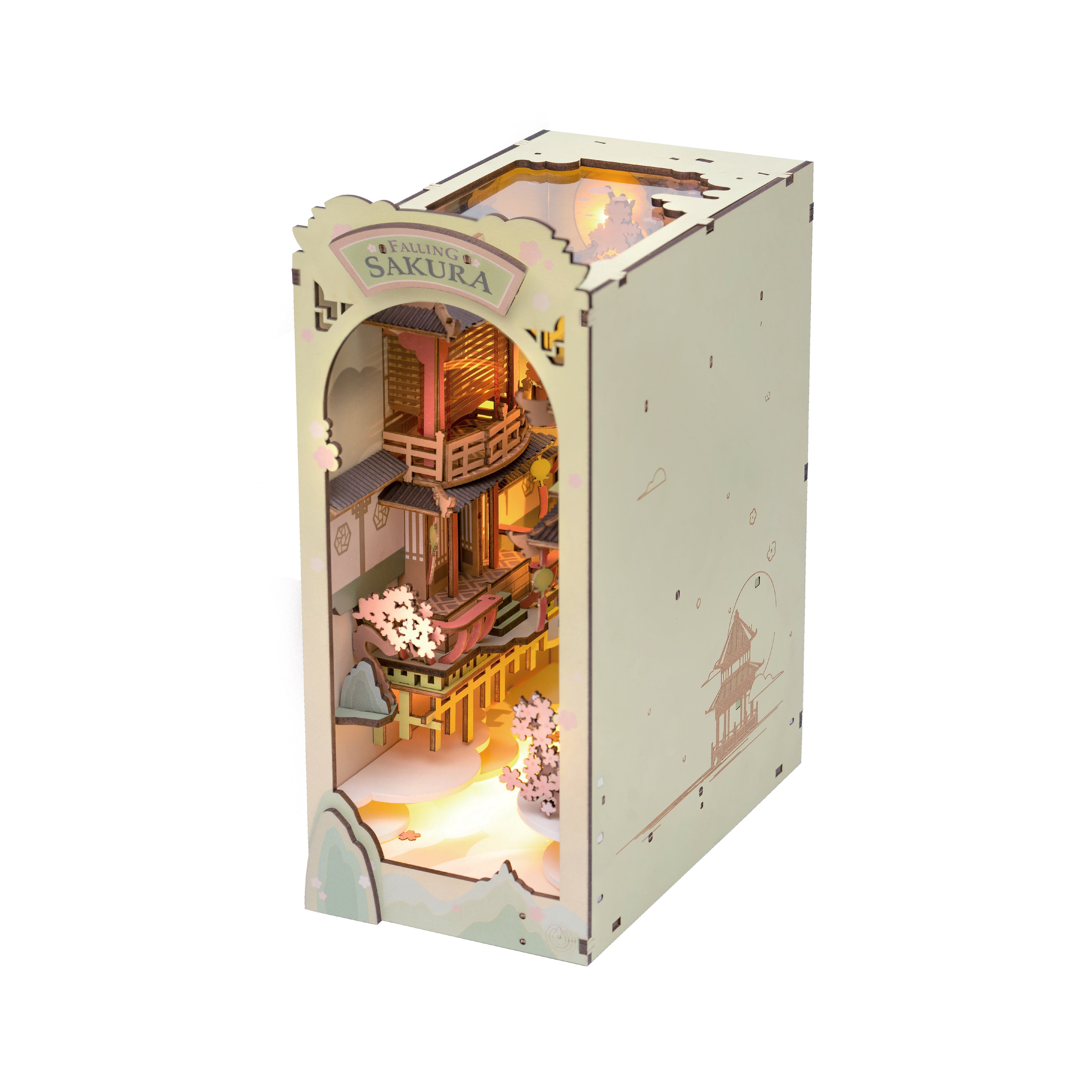 Hands Craft DIY Miniature Book Nook Kit | Falling Sakura
