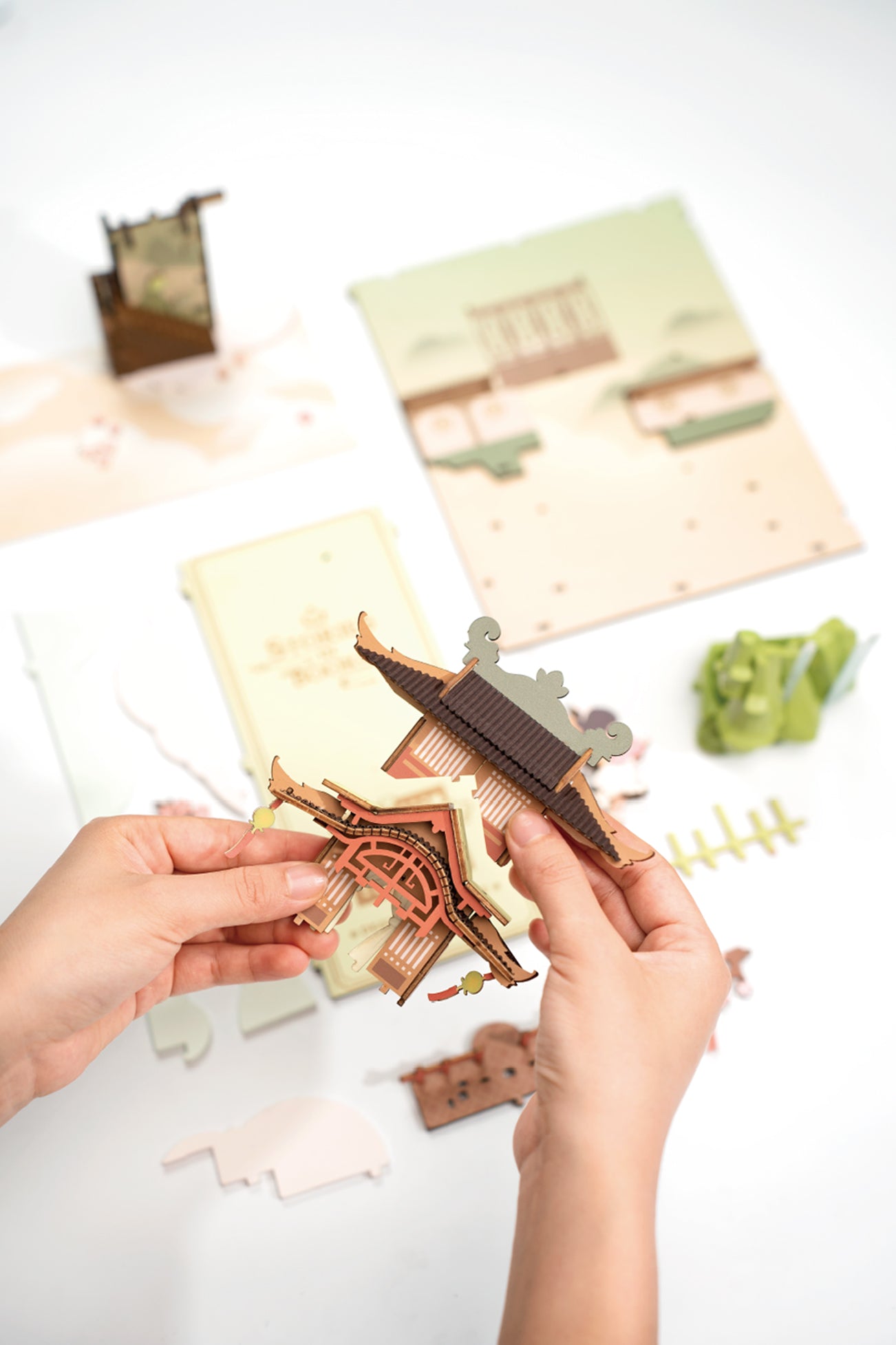 Hands Craft DIY Miniature Book Nook Kit | Falling Sakura