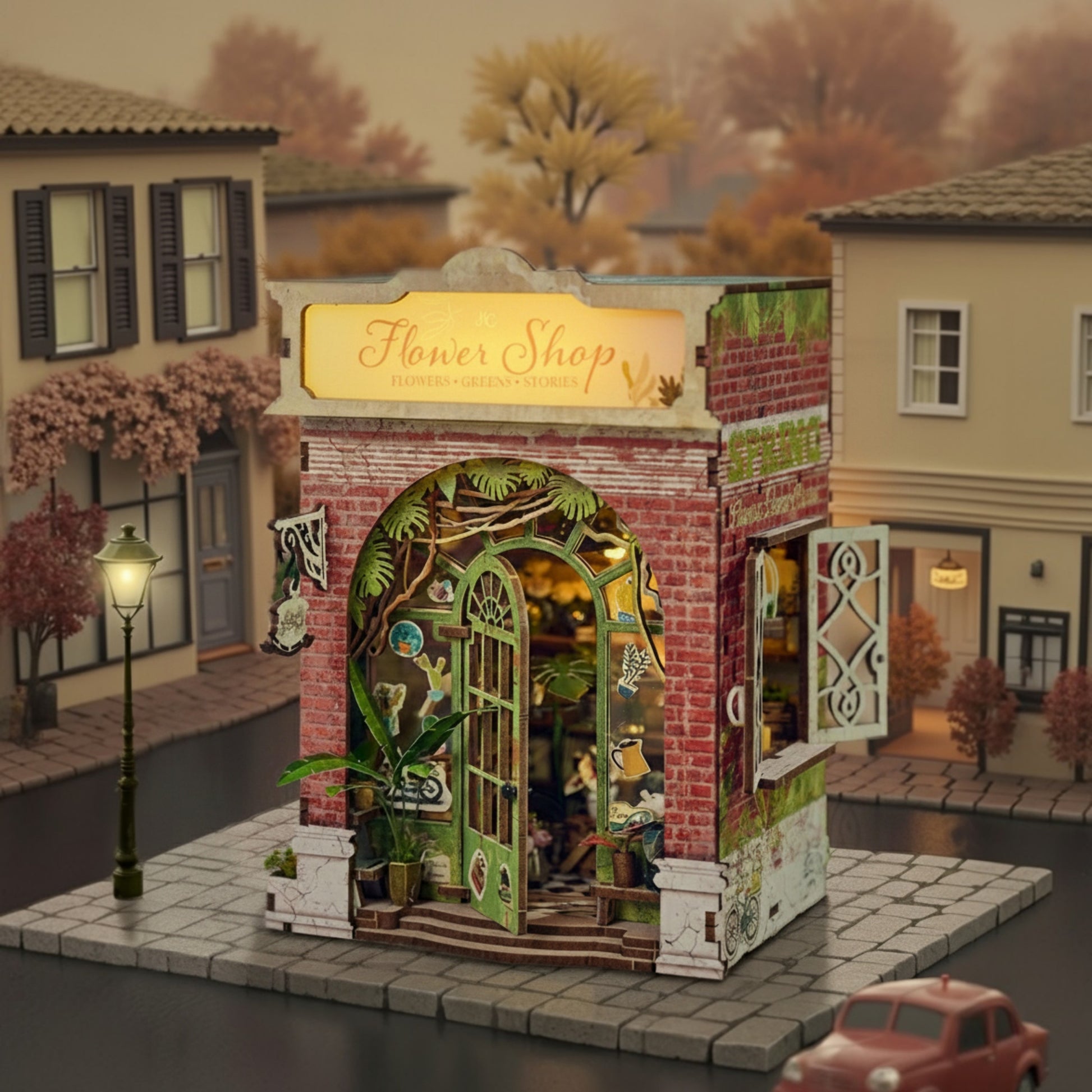 Hands Craft DIY Miniature Book Nook Kit | Flower Shop