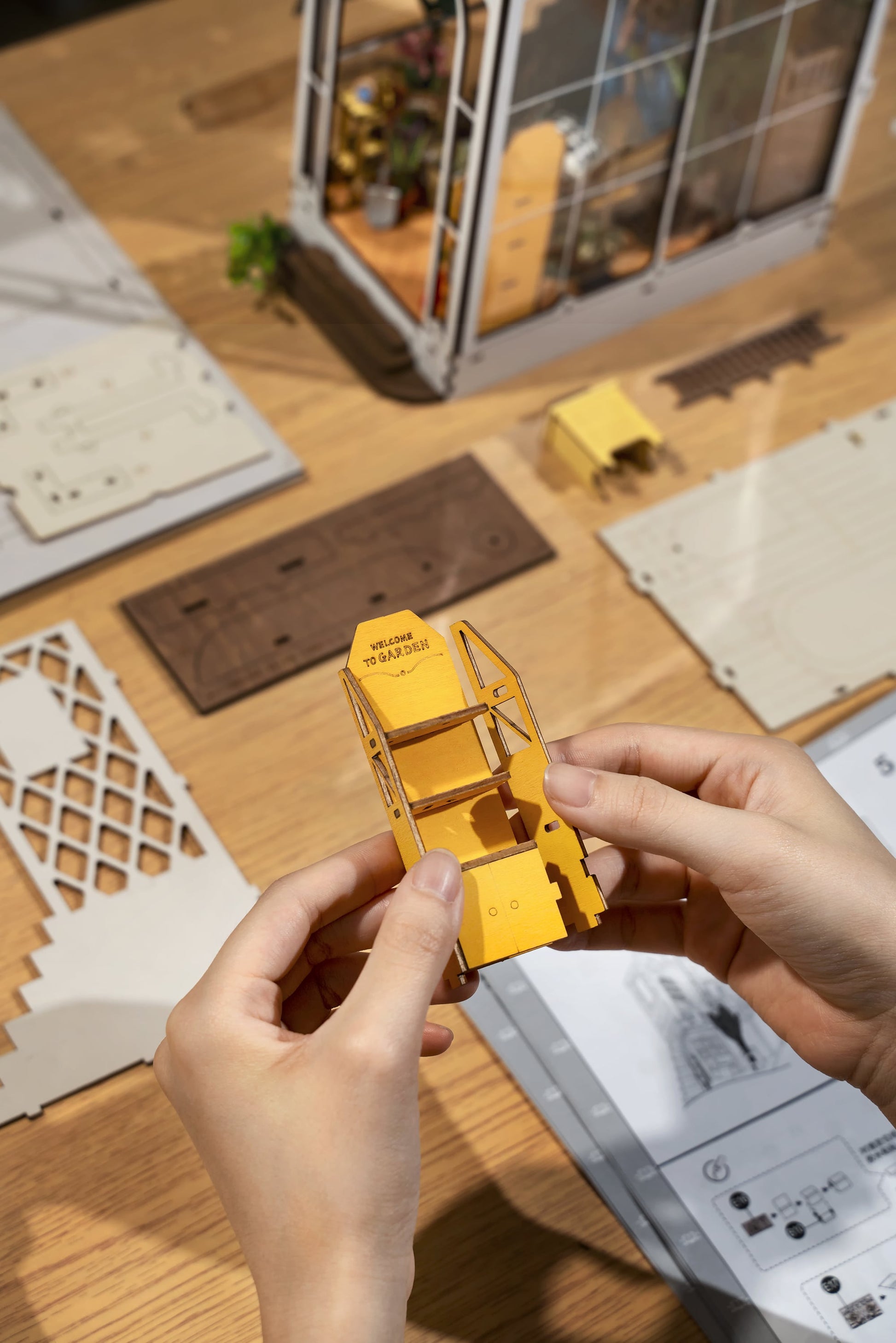 Hands Craft DIY Miniature Book Nook Kit | Garden House