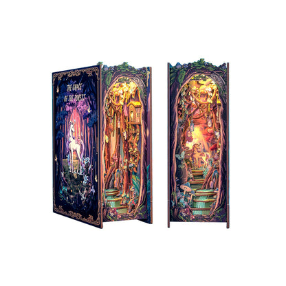 Hands Craft DIY Miniature Book Nook Kit | Grace of the Forest w/ Dust Cover