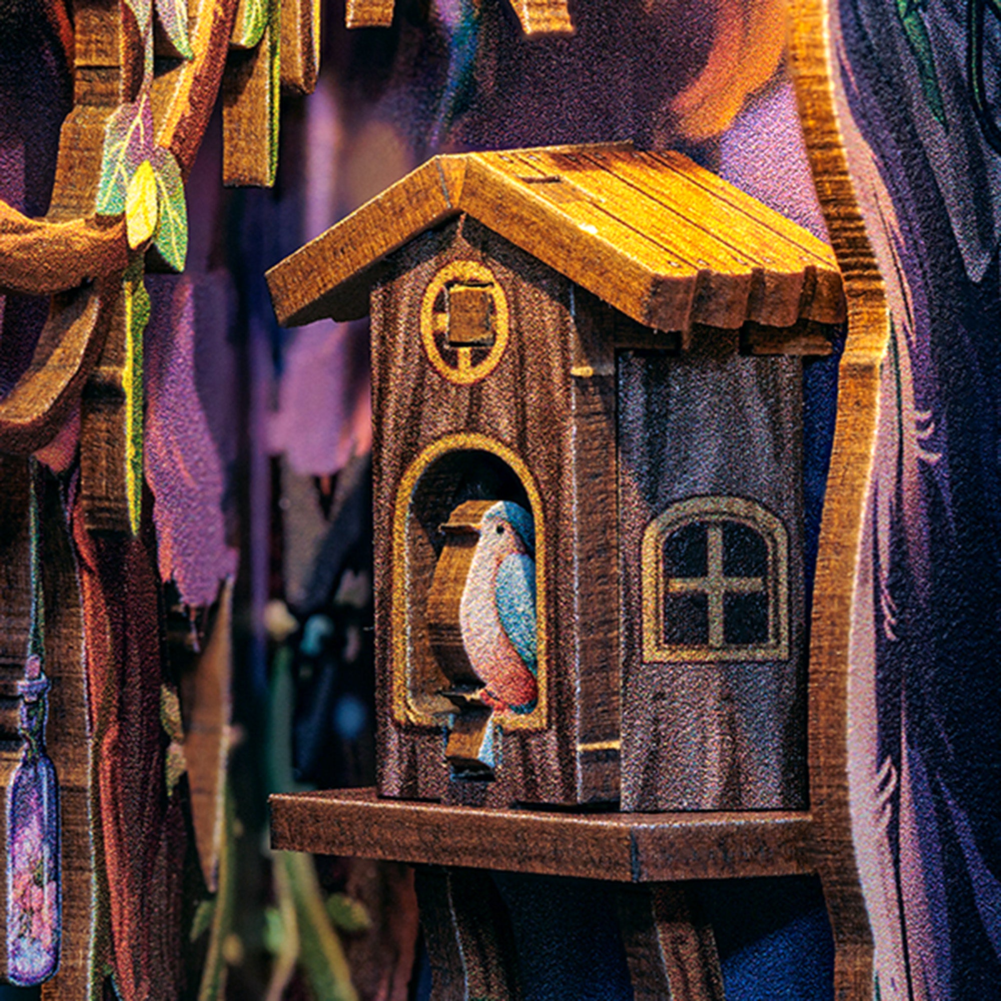 Hands Craft DIY Miniature Book Nook Kit | Grace of the Forest w/ Dust Cover