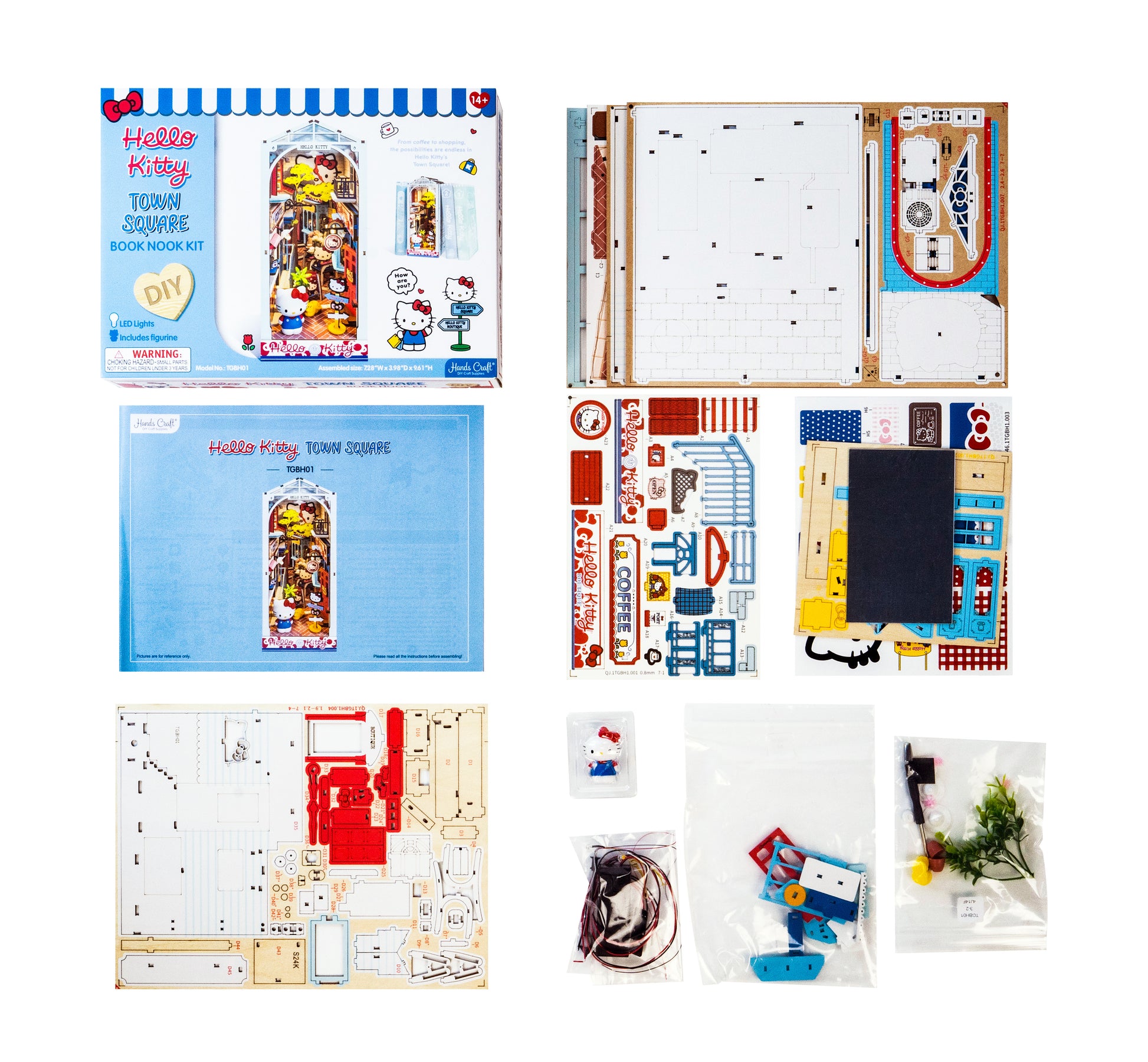 Hands Craft DIY Miniature Book Nook Kit | Hello Kitty® Town Square