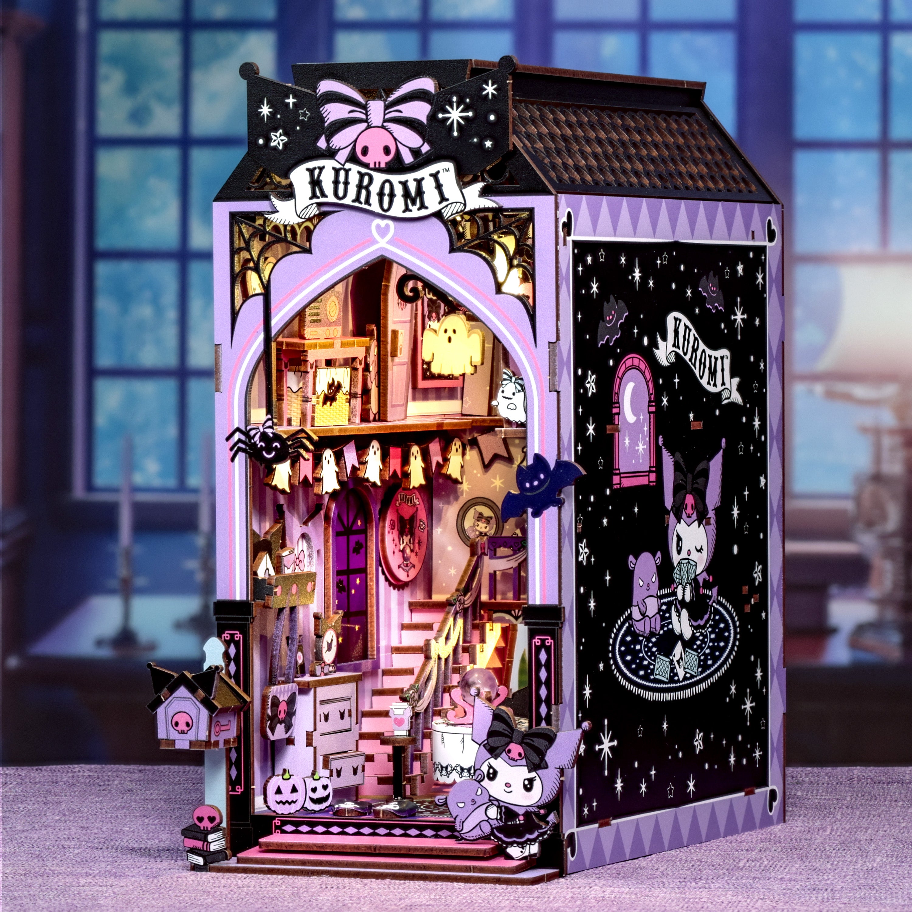 Hands Craft DIY Miniature Book Nook Kit | Kuromi™ Spooky House