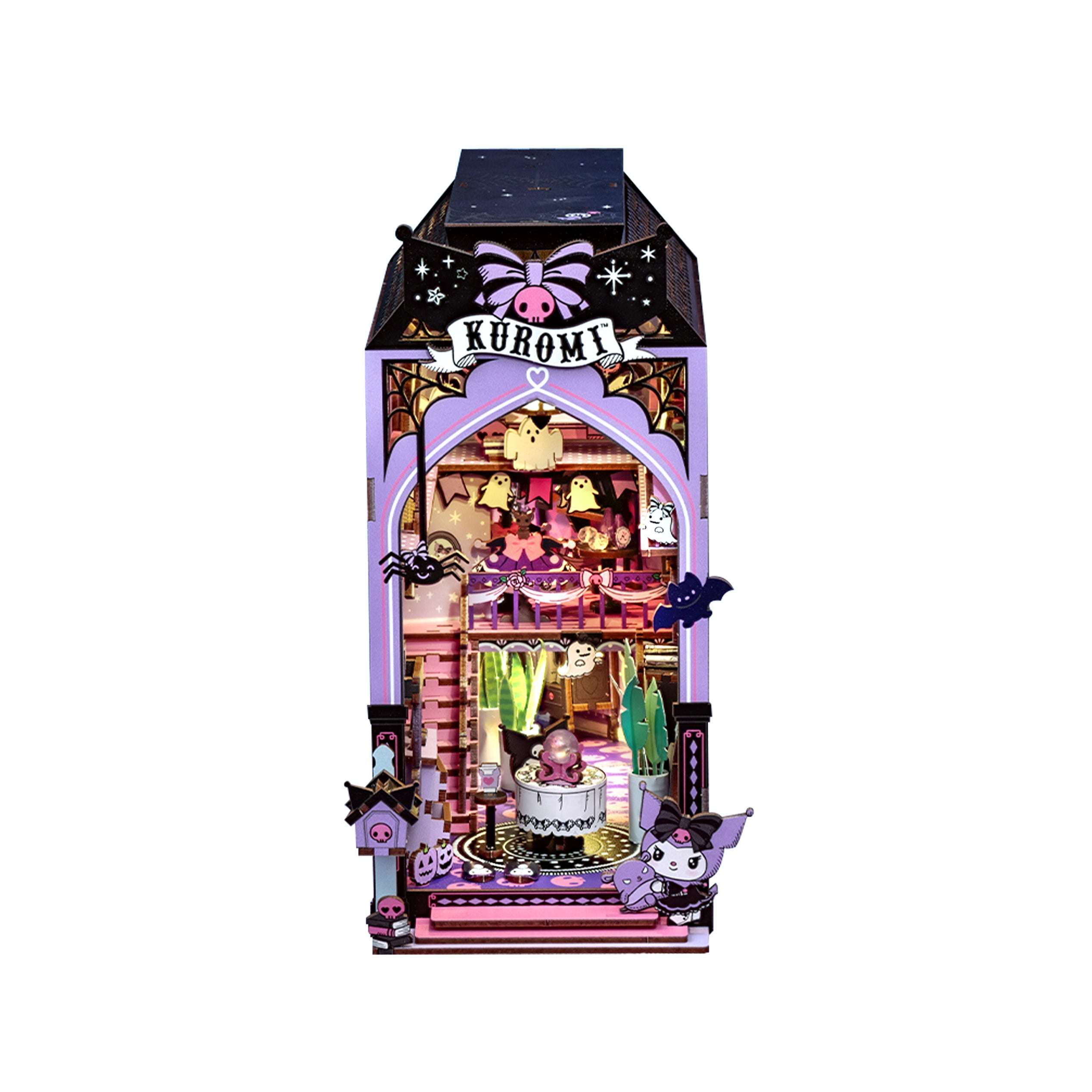 Hands Craft DIY Miniature Book Nook Kit | Kuromi™ Spooky House