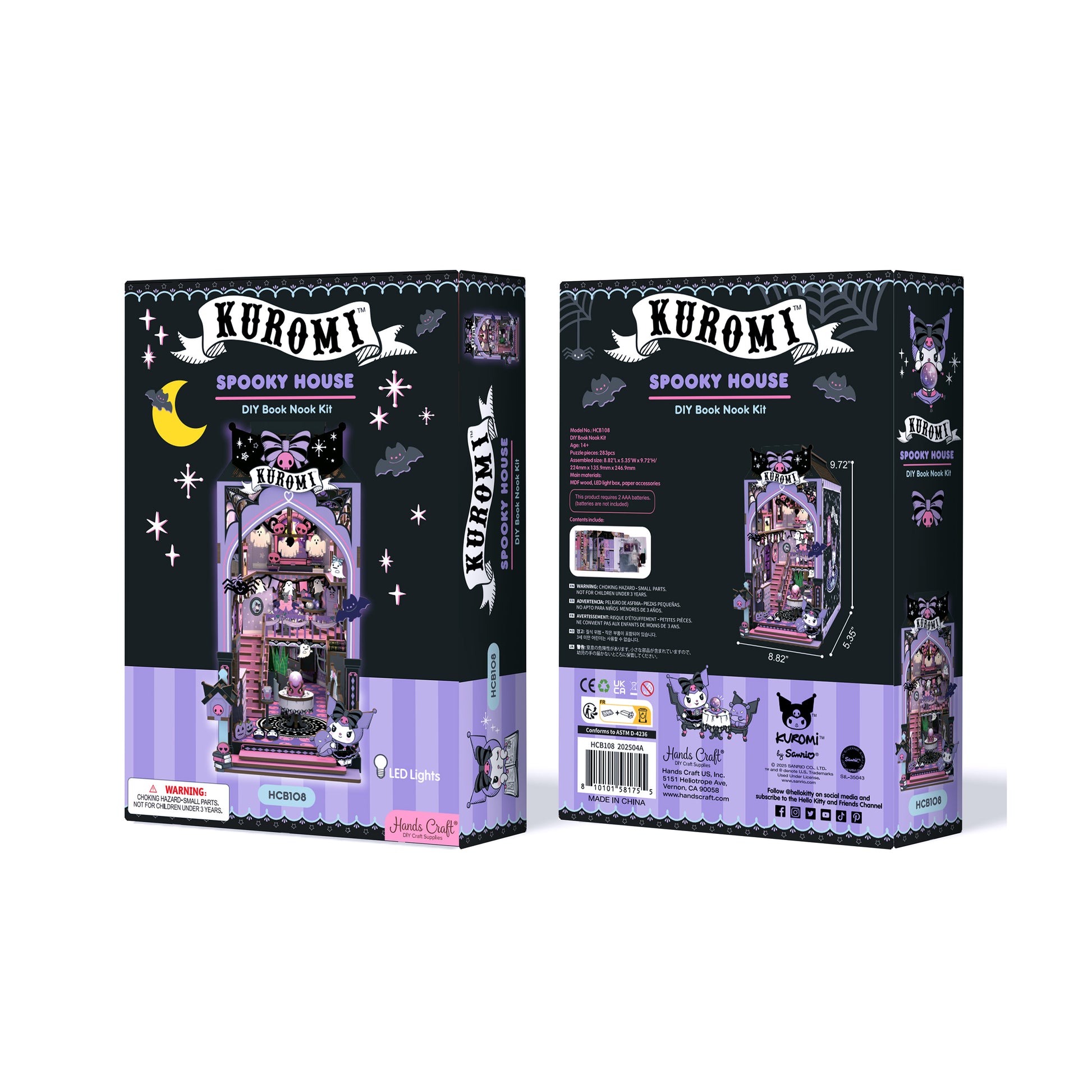 Hands Craft DIY Miniature Book Nook Kit | Kuromi™ Spooky House