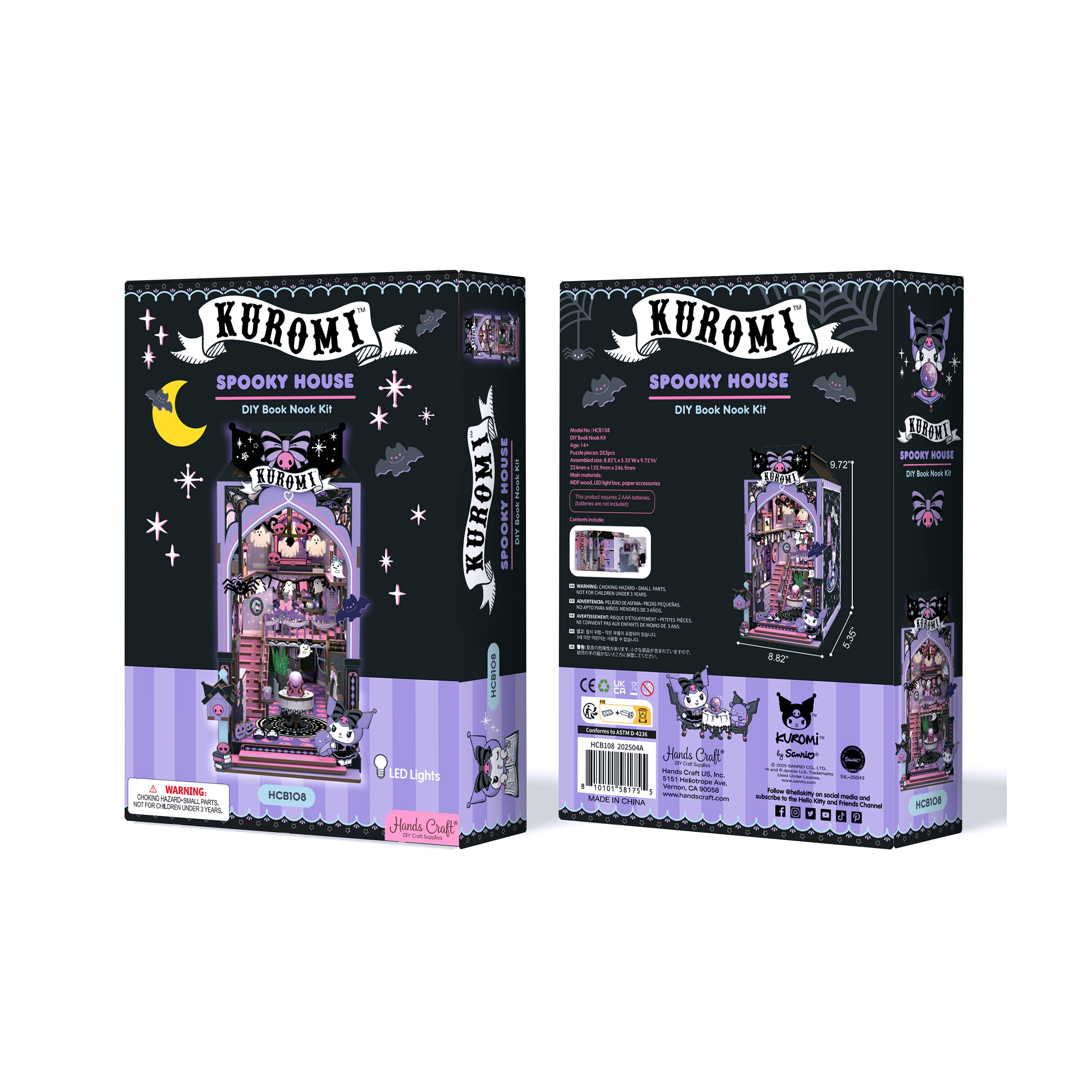 Hands Craft DIY Miniature Book Nook Kit | Kuromi™ Spooky House