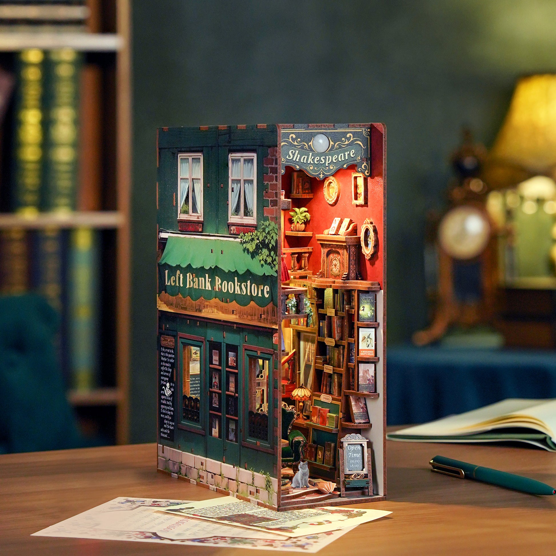 Hands Craft DIY Miniature Book Nook Kit | Left Bank Bookstore