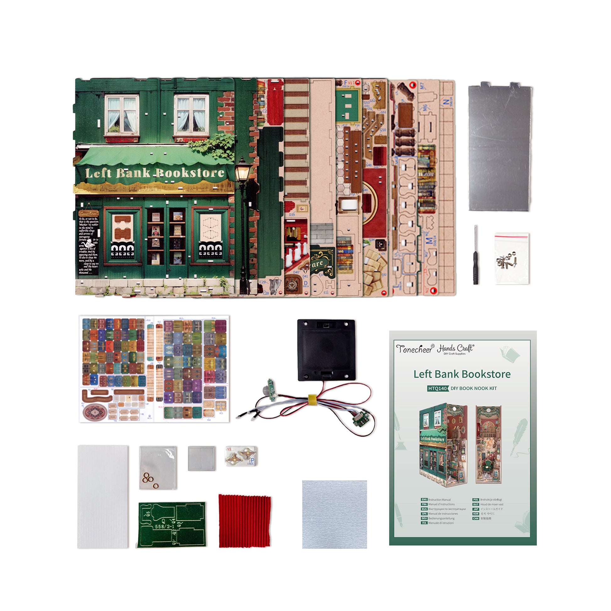 Hands Craft DIY Miniature Book Nook Kit | Left Bank Bookstore