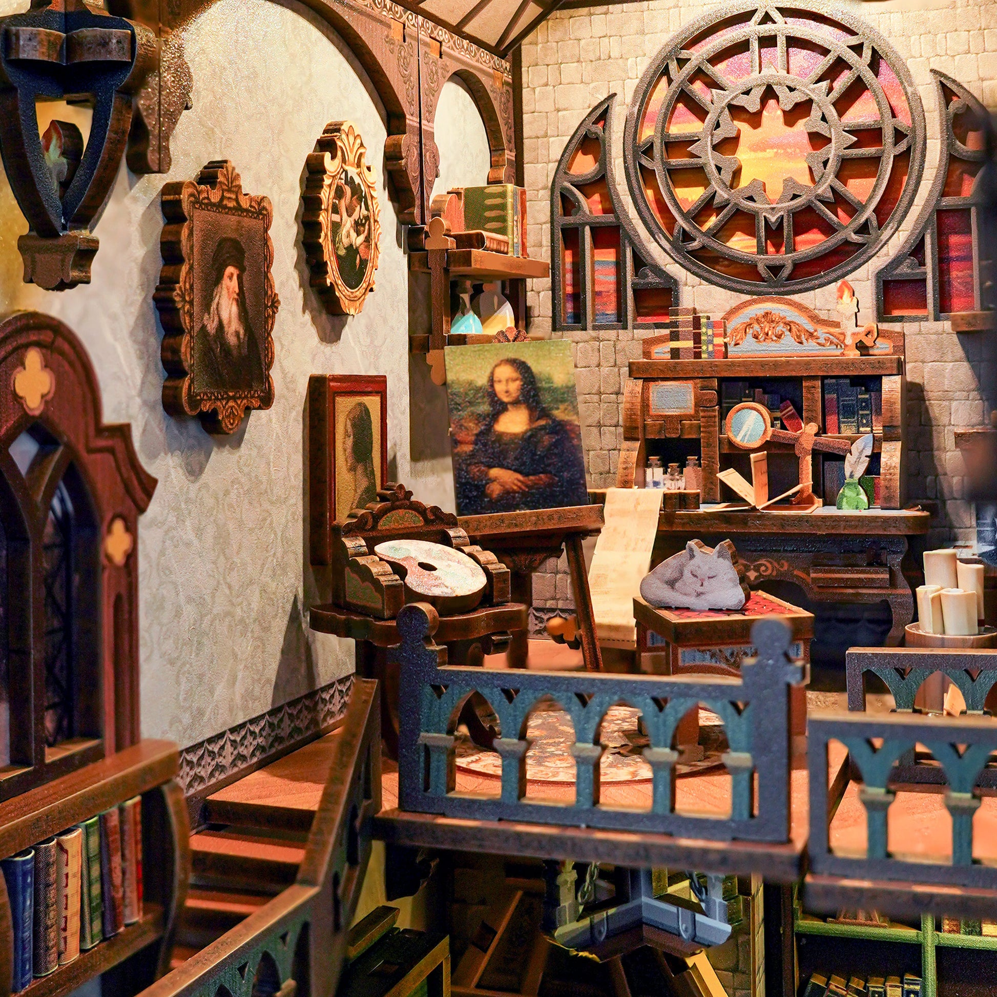Hands Craft DIY Miniature Book Nook Kit | Leonardo da Vinci