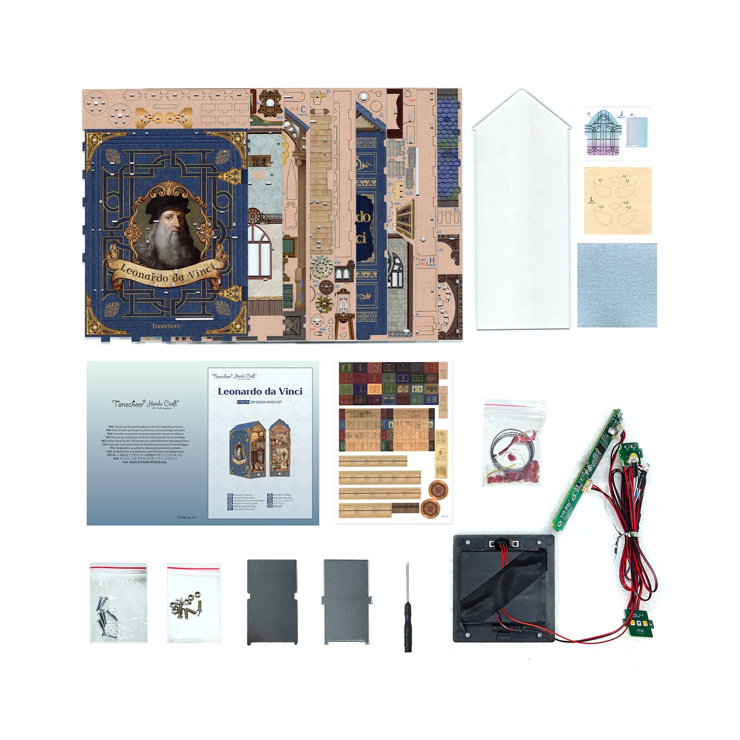 Hands Craft DIY Miniature Book Nook Kit | Leonardo da Vinci