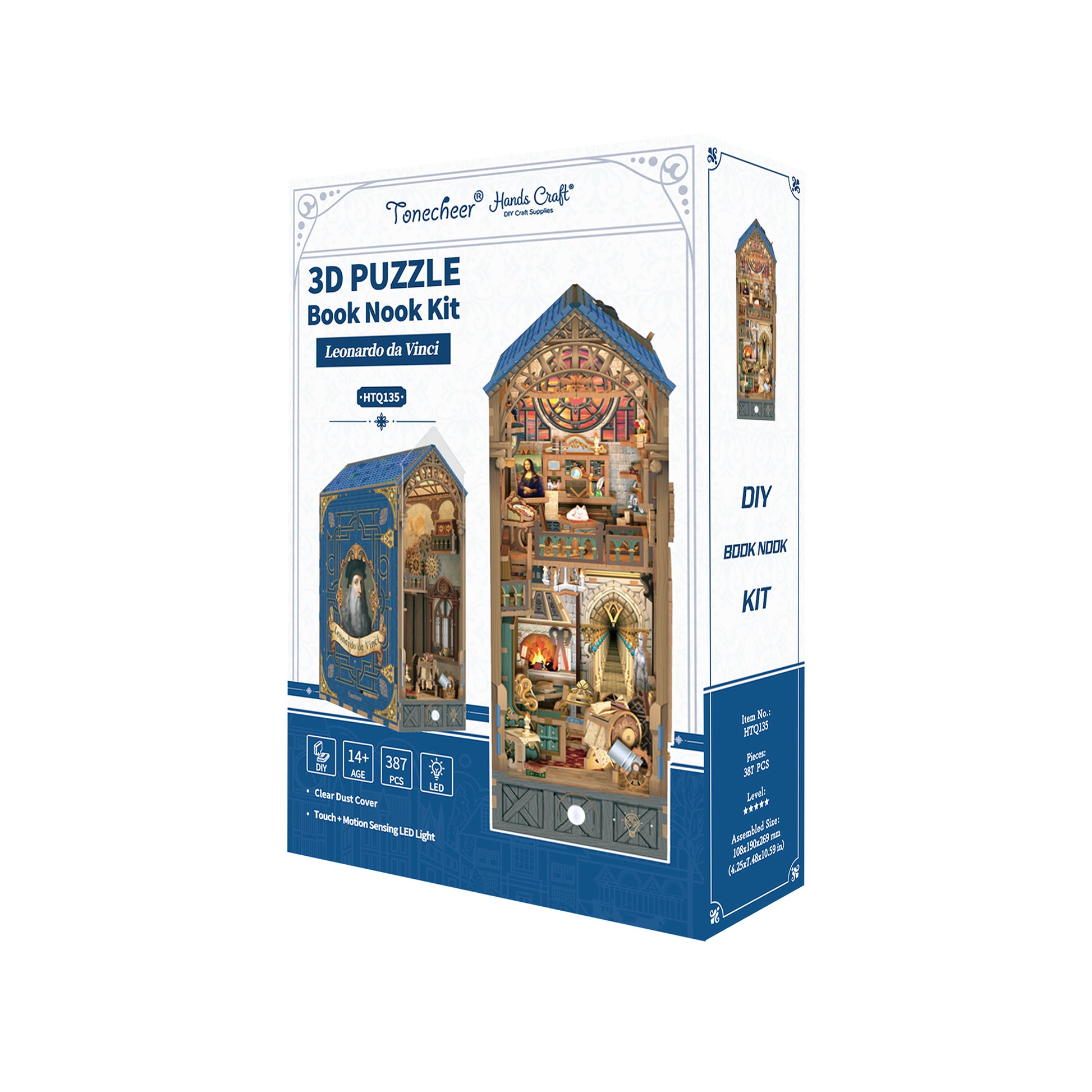 Hands Craft DIY Miniature Book Nook Kit | Leonardo da Vinci
