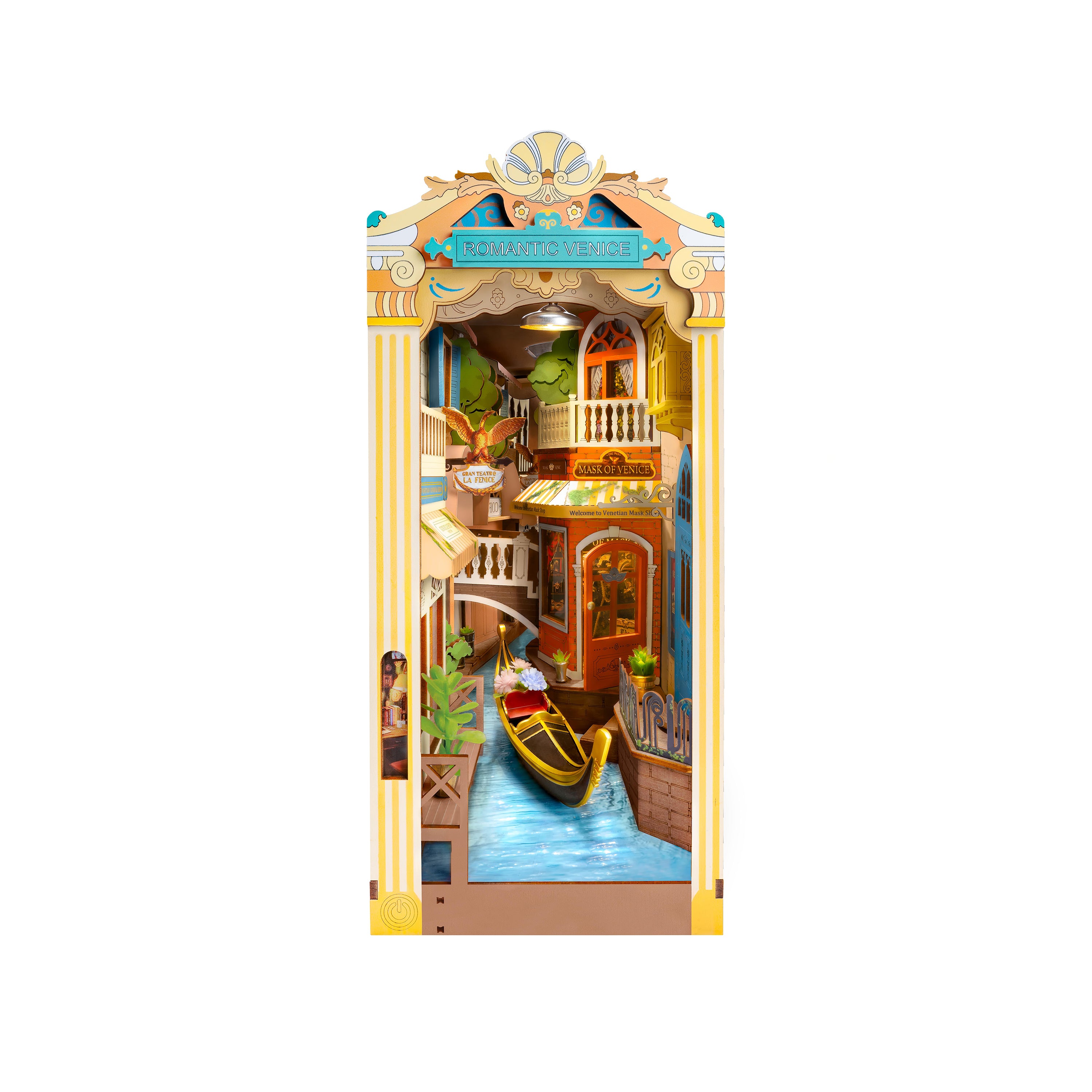 Hands Craft DIY Miniature Book Nook Kit | Romantic Venice w/ Dust Cover