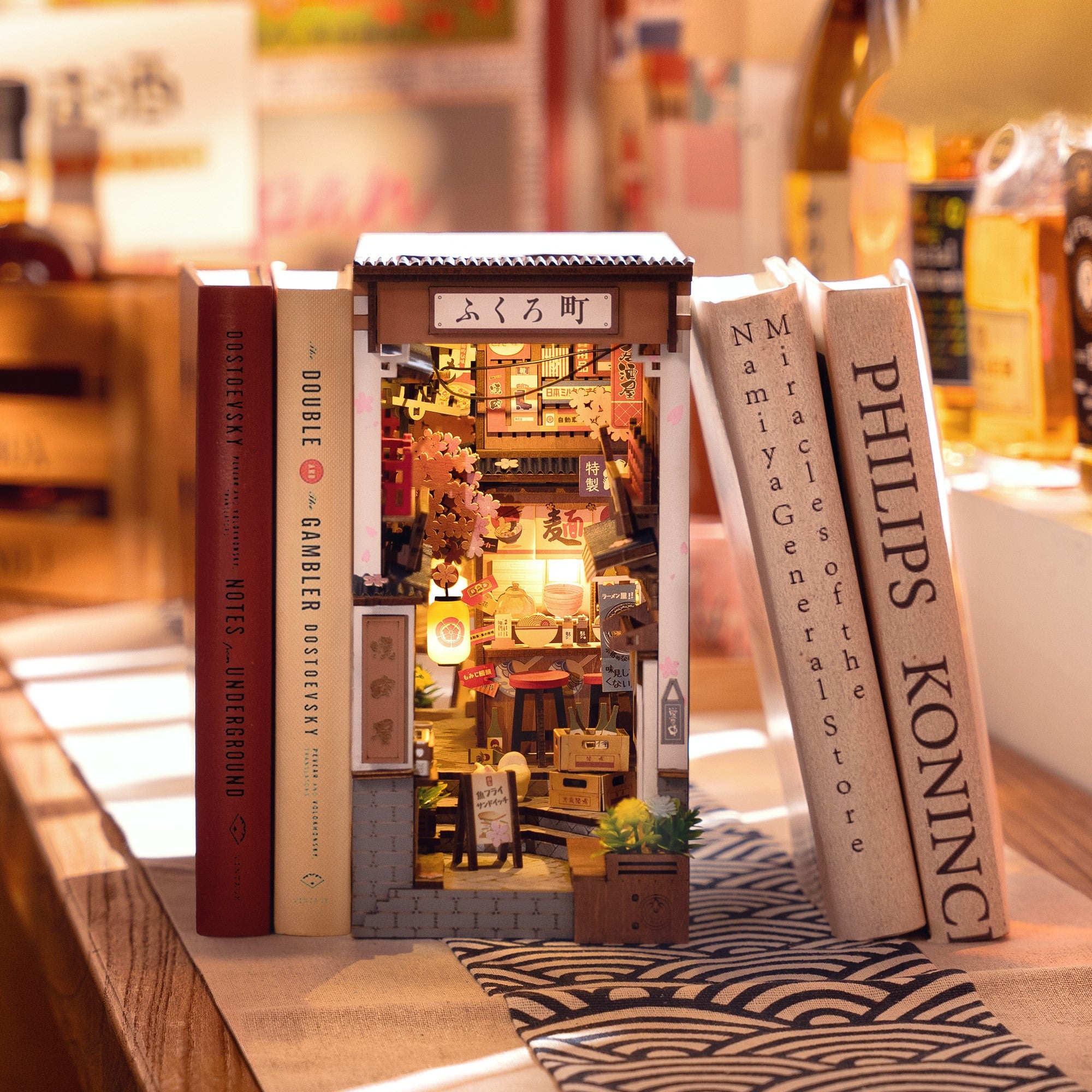 Hands Craft DIY Miniature Book Nook Kit | Sakura Wine Alley