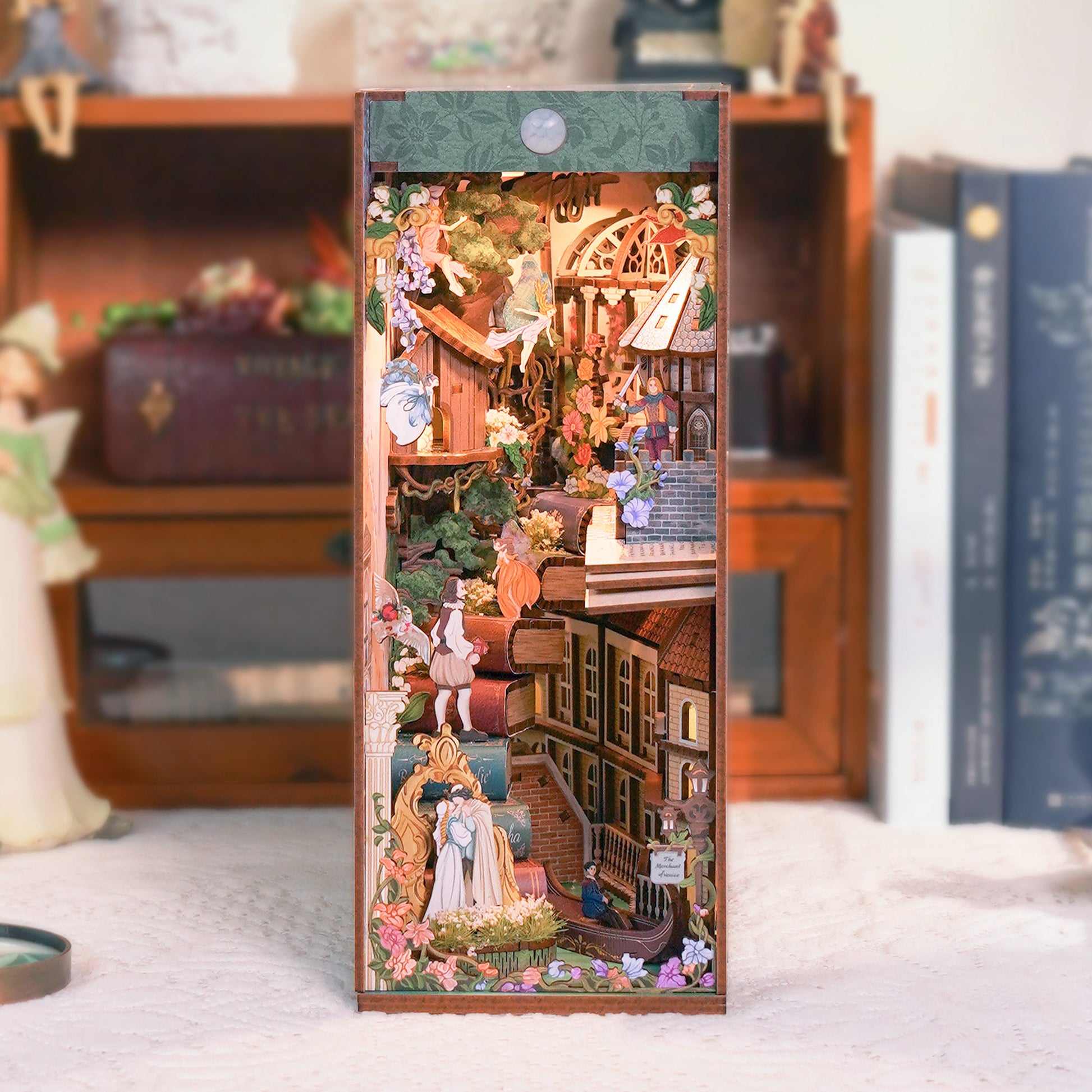 Hands Craft DIY Miniature Book Nook Kit | Shakespeare's Verse w/ Dust Cover