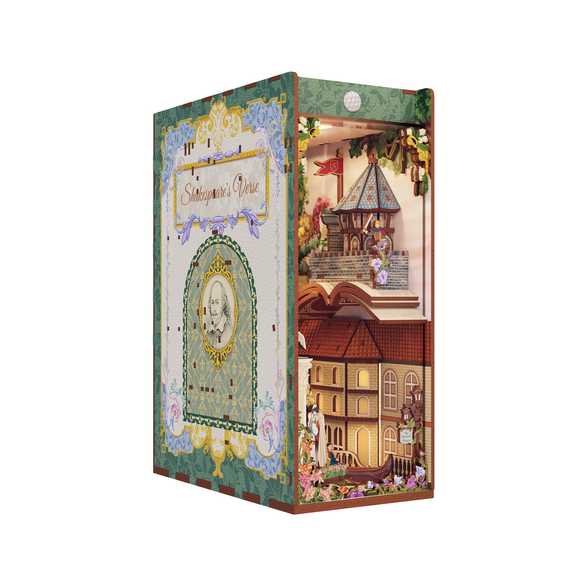 Hands Craft DIY Miniature Book Nook Kit | Shakespeare's Verse w/ Dust Cover