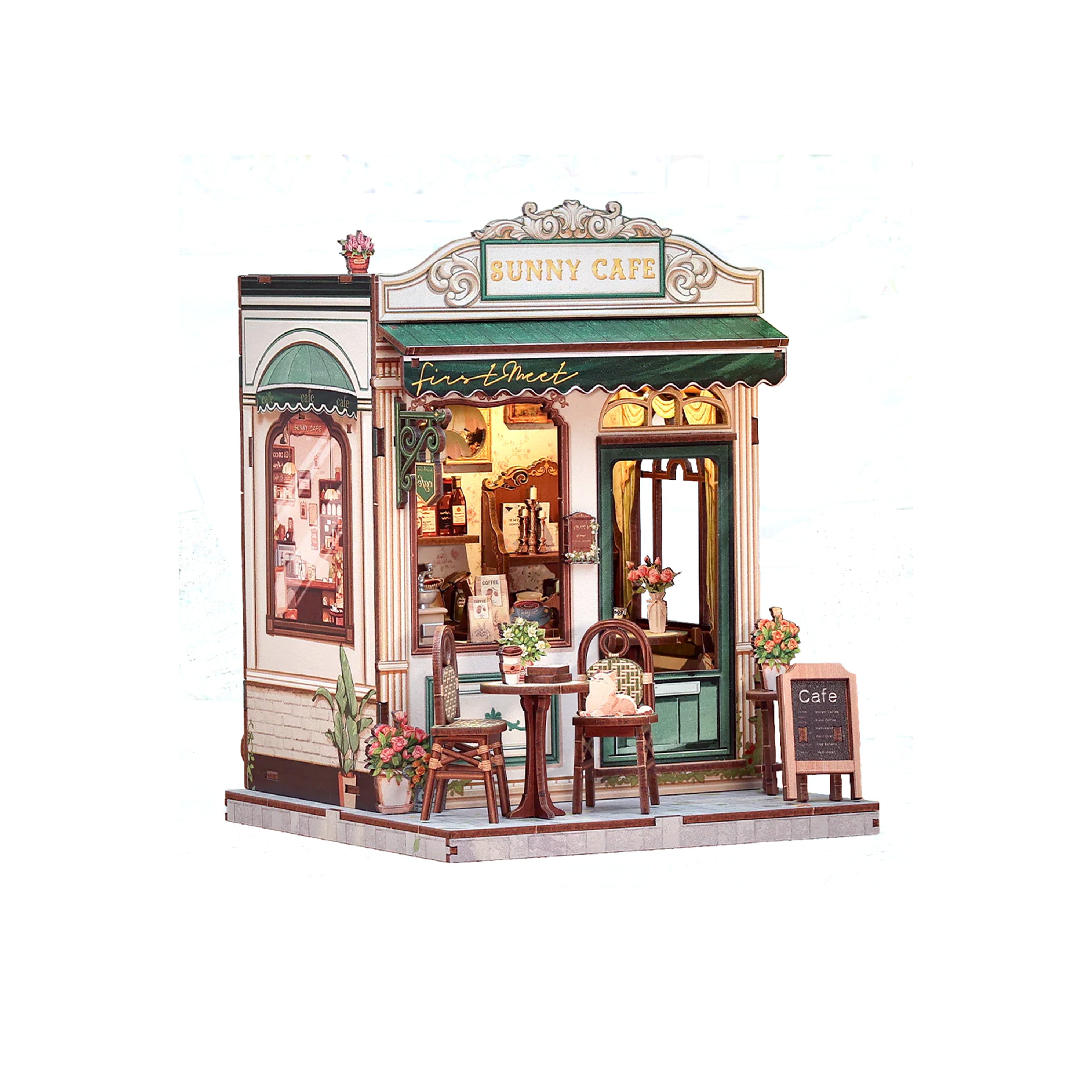 Hands Craft DIY Miniature Book Nook Kit | Sunny Café