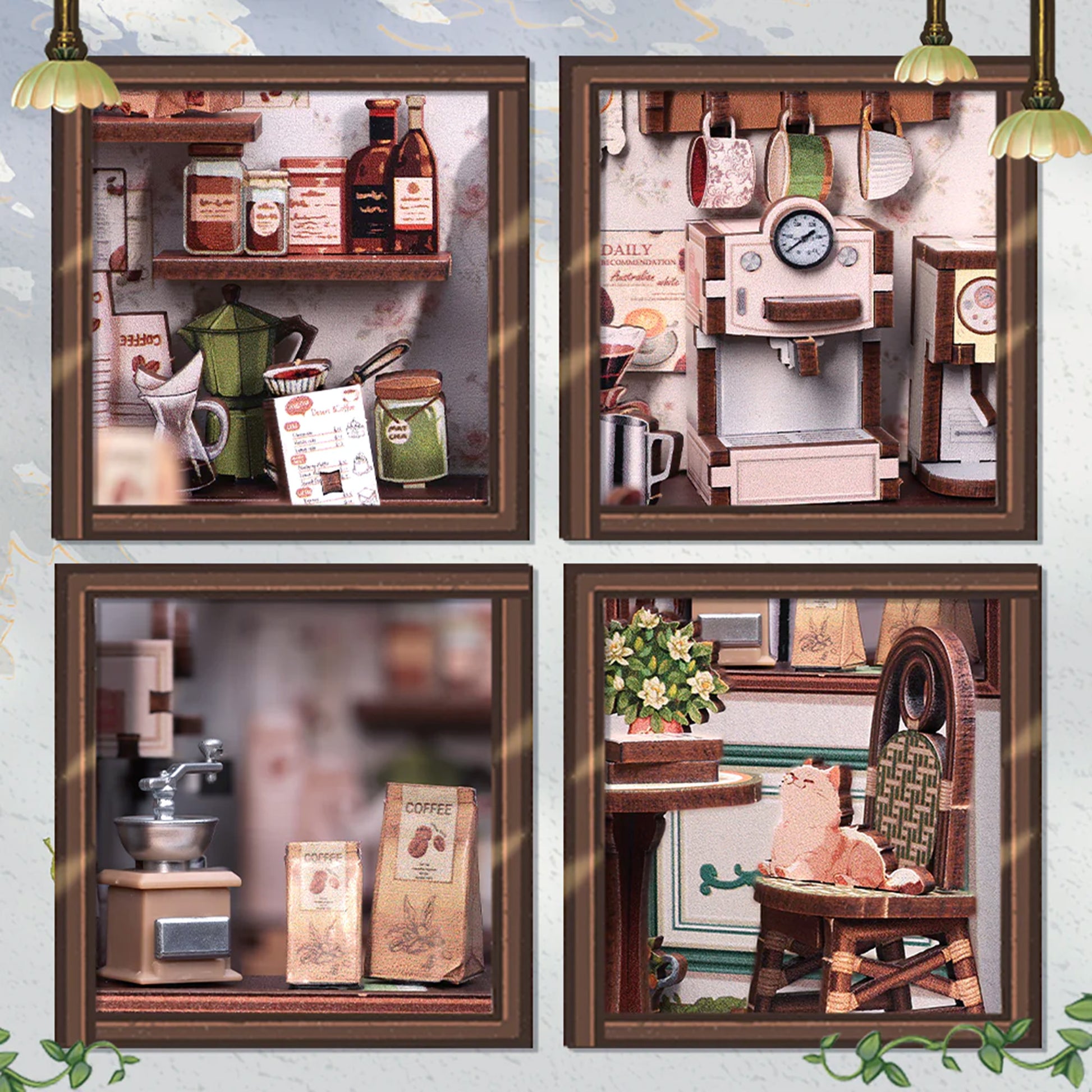 Hands Craft DIY Miniature Book Nook Kit | Sunny Café