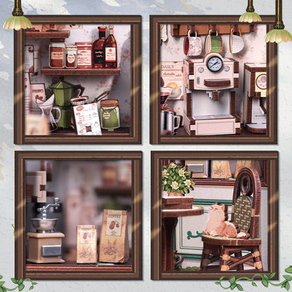 Hands Craft DIY Miniature Book Nook Kit | Sunny Café