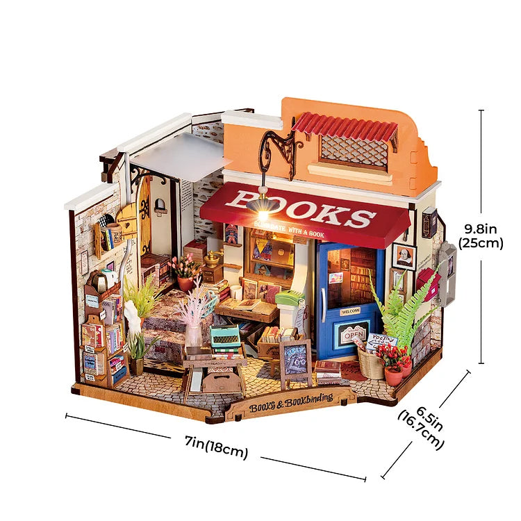 Hands Craft DIY Miniature House Kit | Corner Bookstore