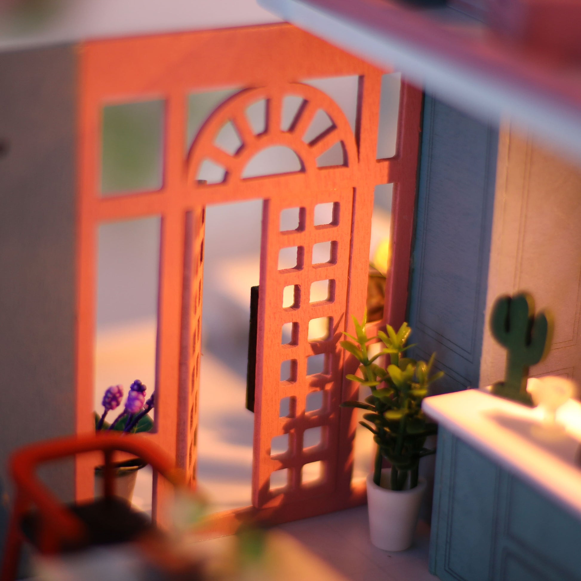 Hands Craft DIY Miniature House Kit | Pink Cafe