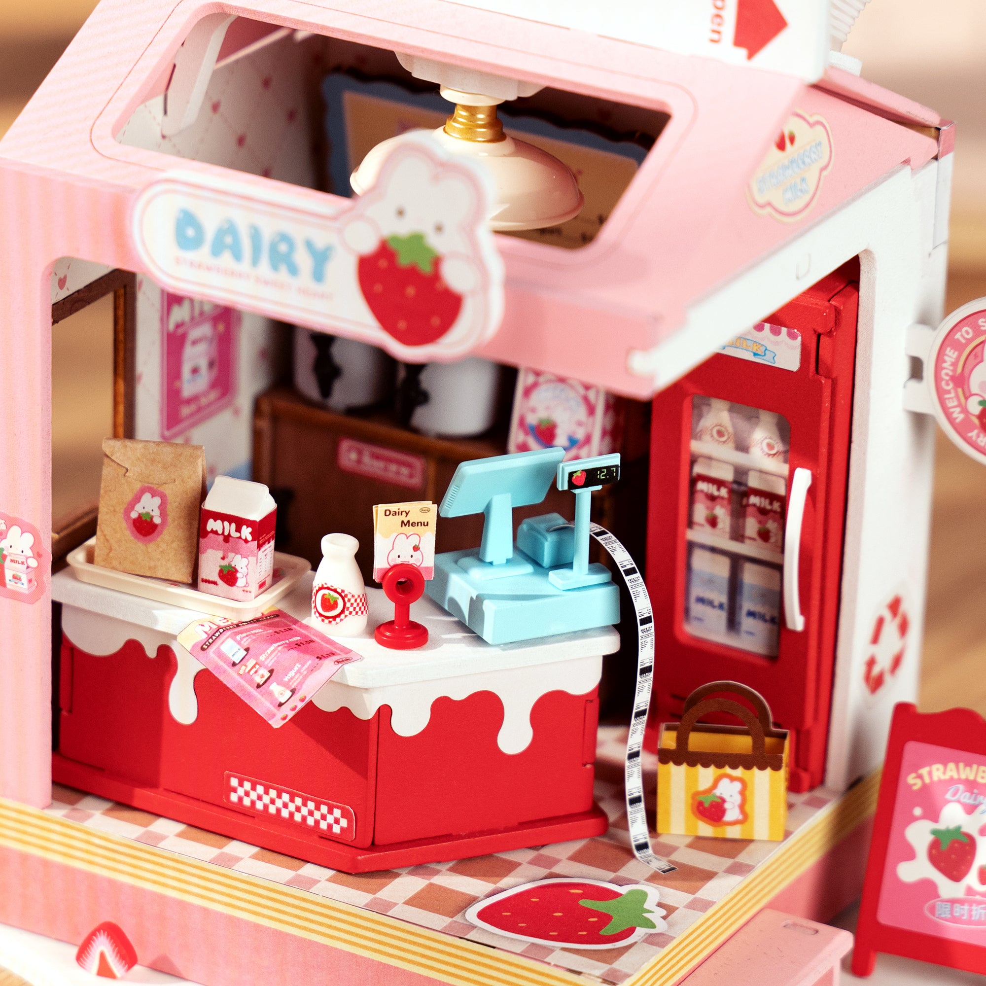 Hands Craft DIY Miniature House Kit | Strawberry Milk Box