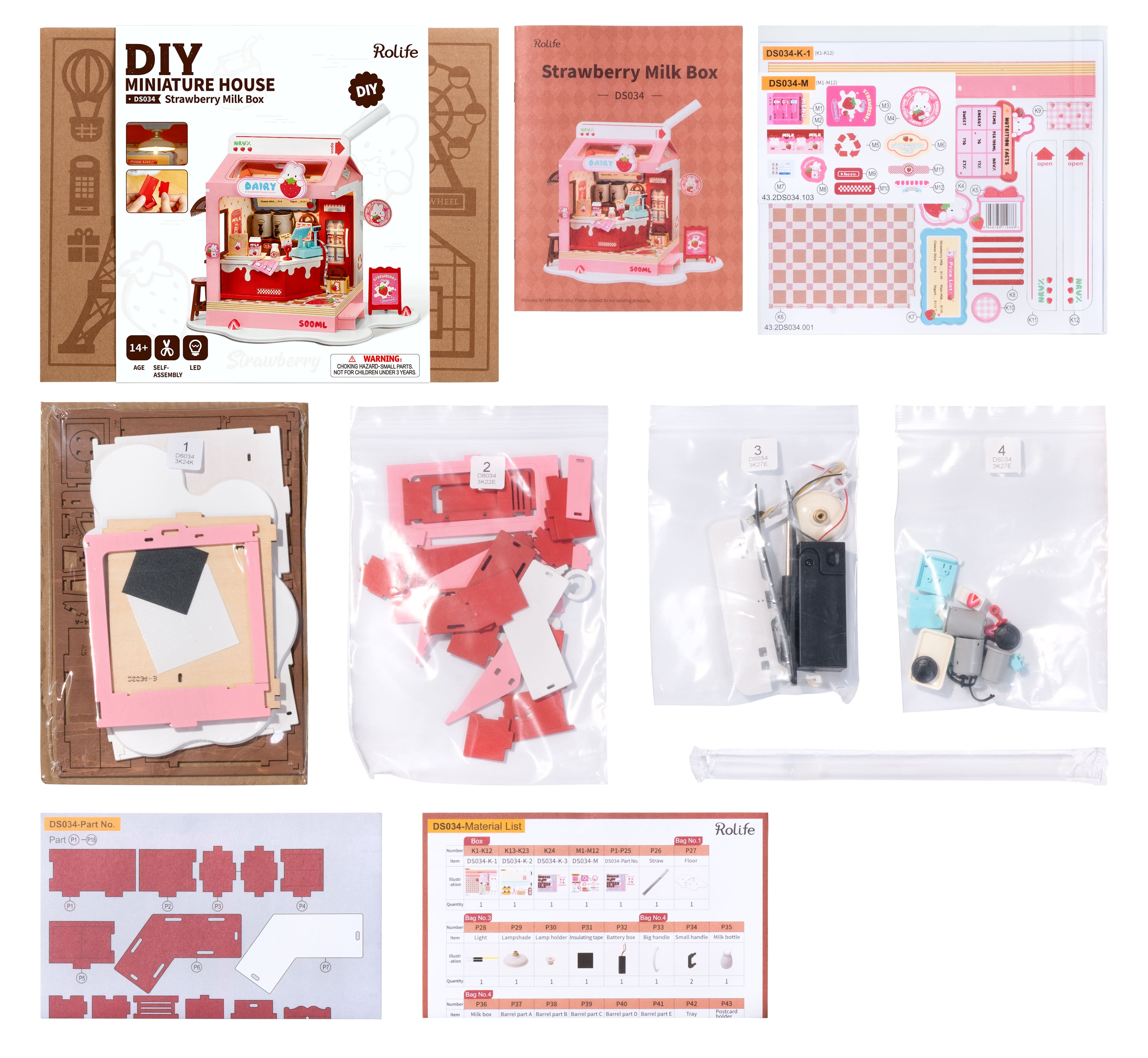 Hands Craft DIY Miniature House Kit | Strawberry Milk Box