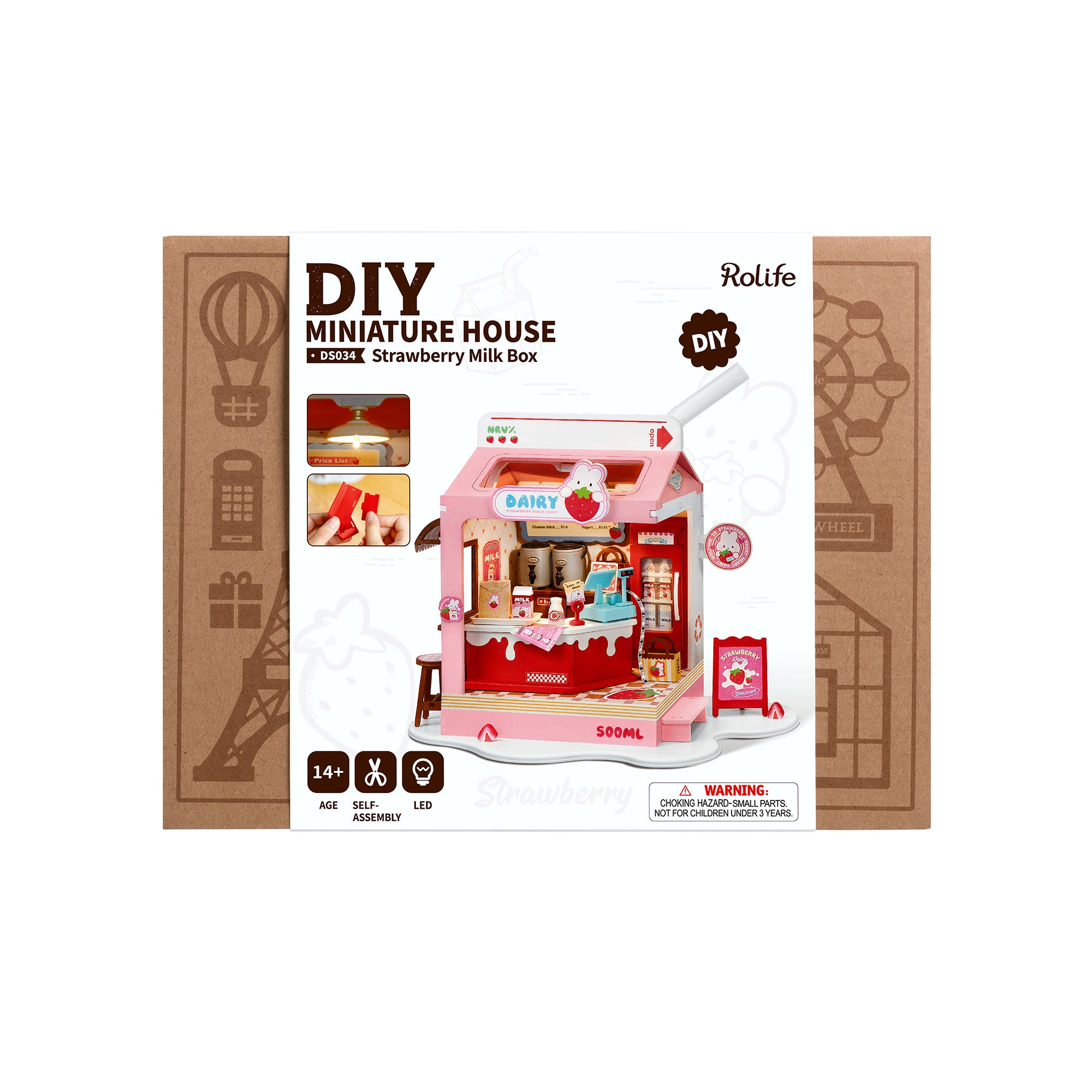 Hands Craft DIY Miniature House Kit | Strawberry Milk Box