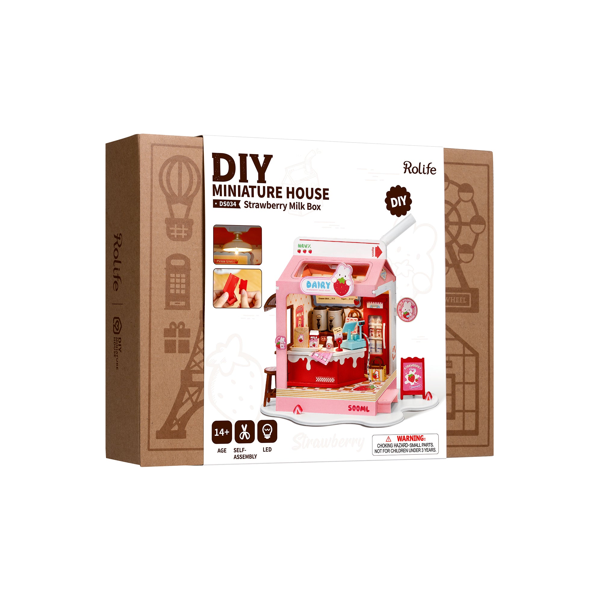 Hands Craft DIY Miniature House Kit | Strawberry Milk Box