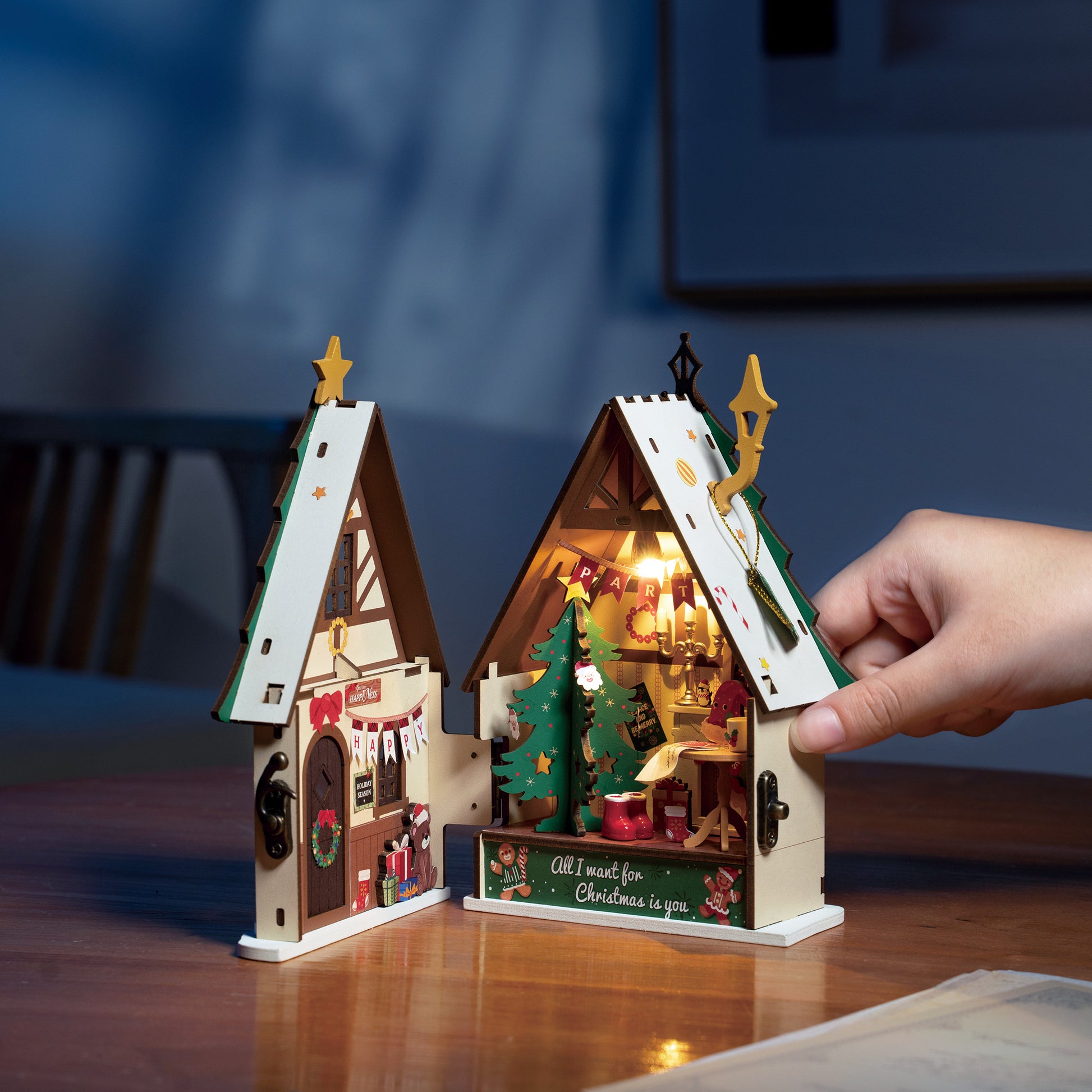 Hands Craft DIY Miniature House Kit | Twinkling Christmas House