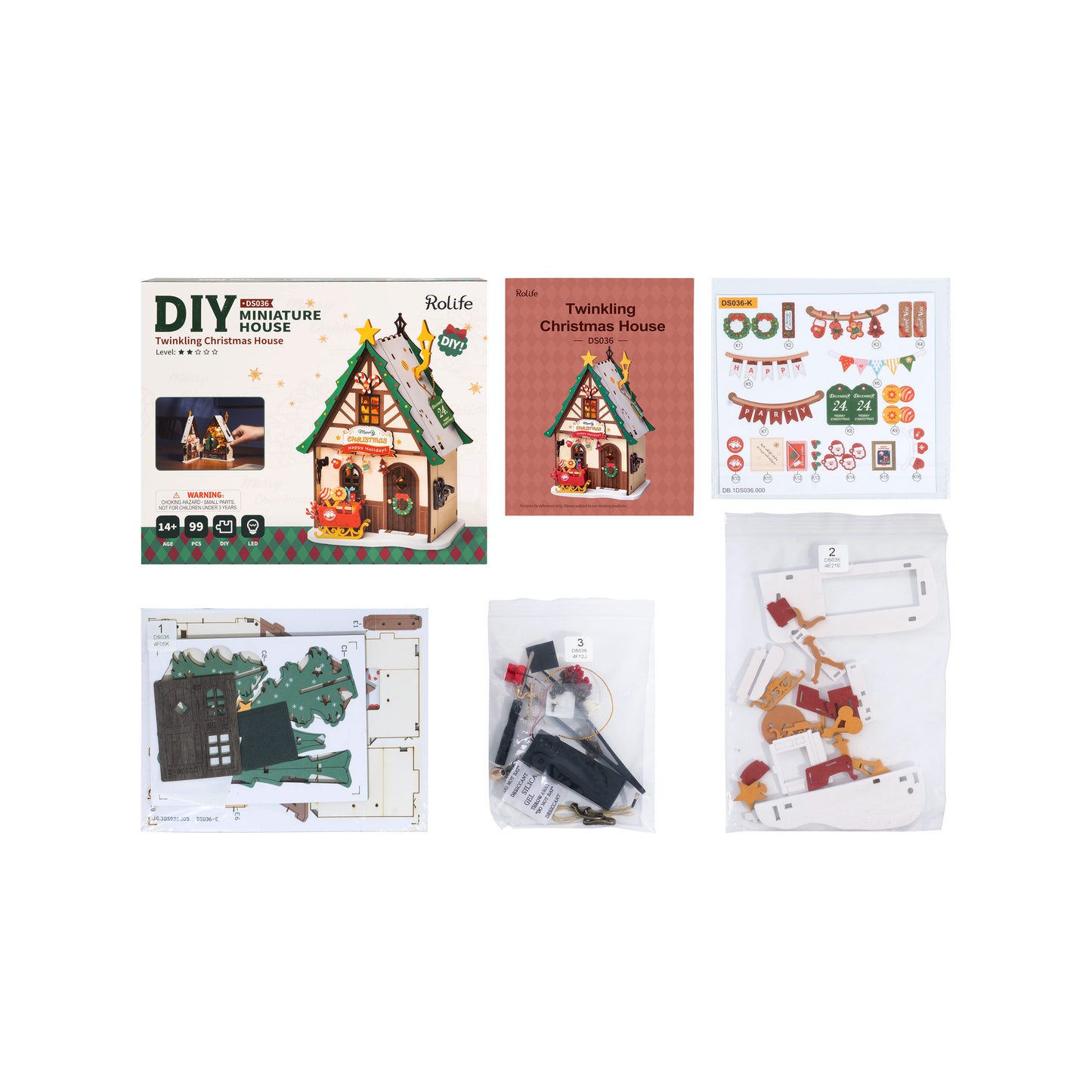 Hands Craft DIY Miniature House Kit | Twinkling Christmas House