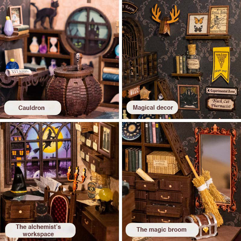 Hands Craft DIY Miniature Kit Book Nook | Magic Pharmacist w/ Dust Cover