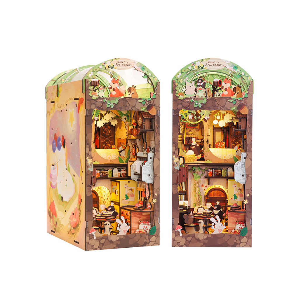 Hands Craft DIY Miniature Kit Book Nook | Mole's Apartment w/ Dust Cover