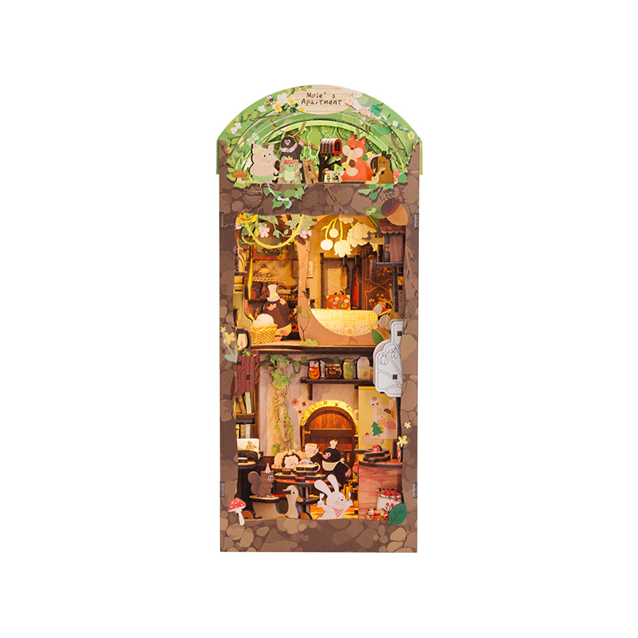Hands Craft DIY Miniature Kit Book Nook | Mole's Apartment w/ Dust Cover