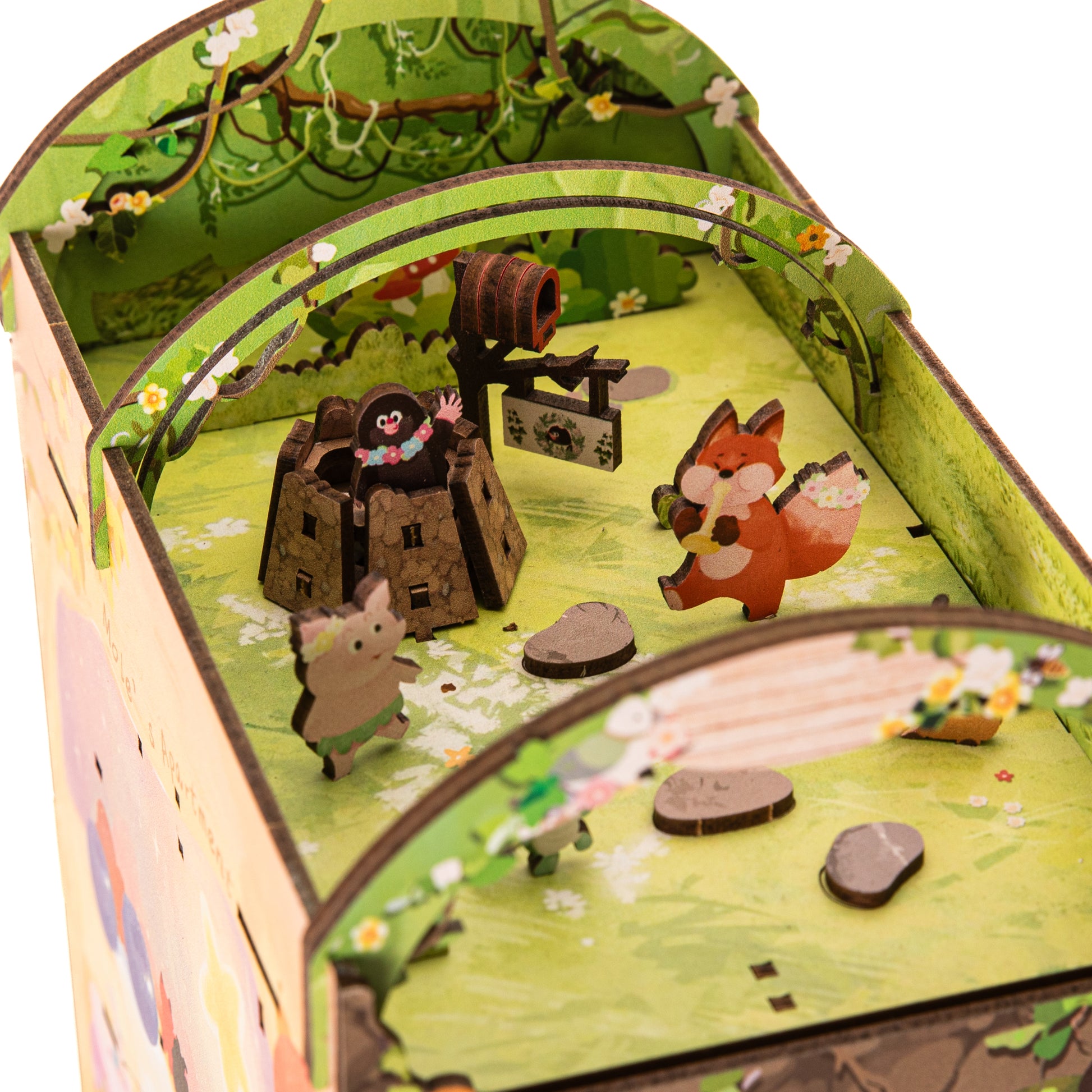 Hands Craft DIY Miniature Kit Book Nook | Mole's Apartment w/ Dust Cover