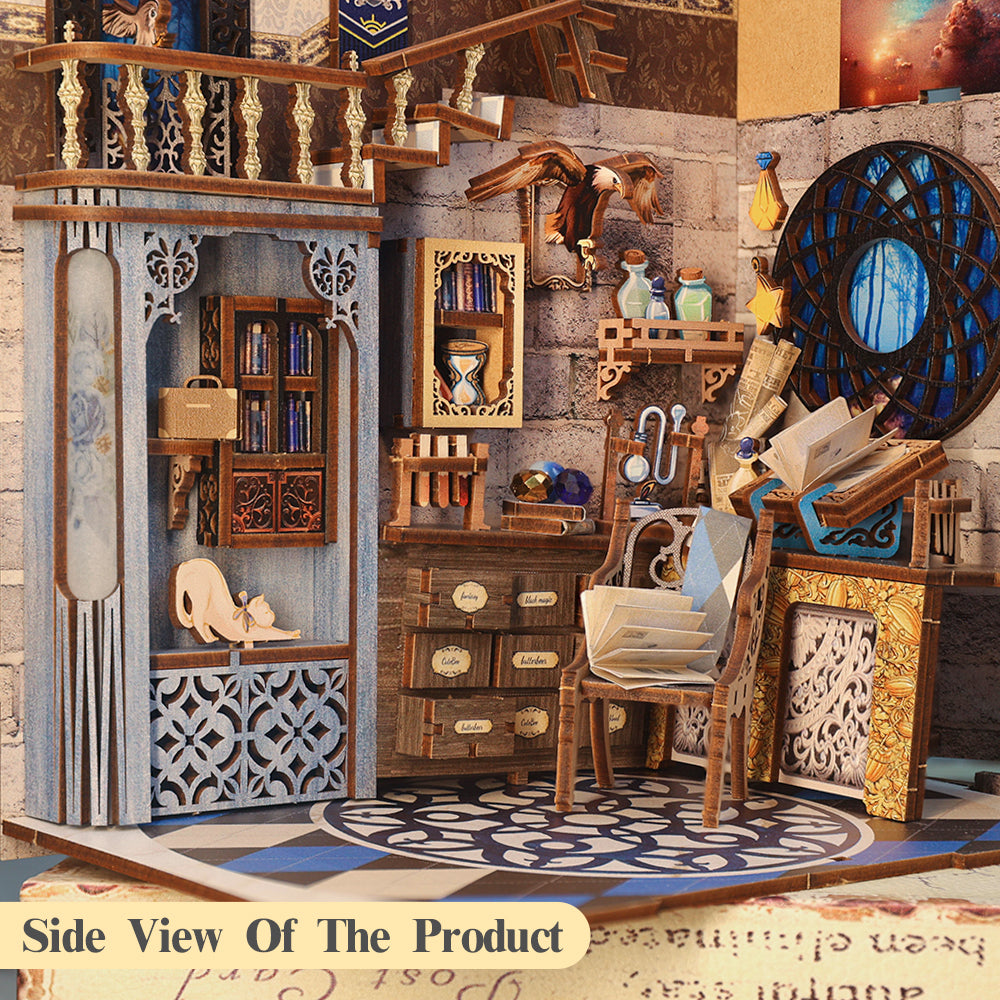 Hands Craft DIY Miniature Kit Book Nook | Nebula Common Room w/ Dust Cover