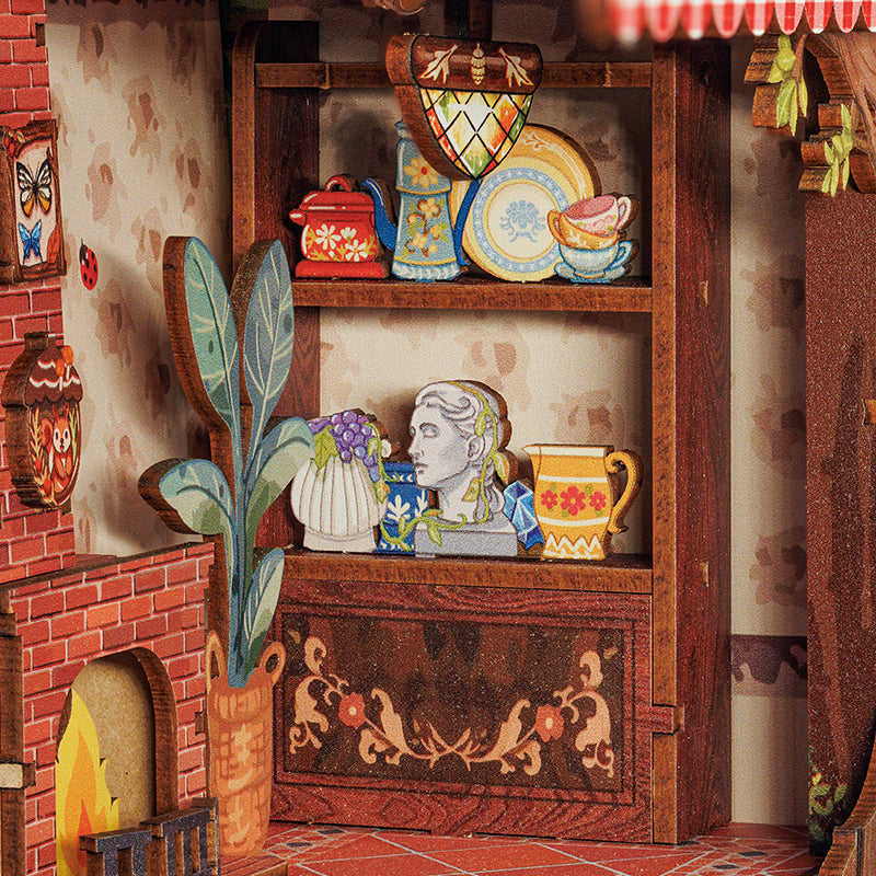 Hands Craft DIY Miniature Kit Book Nook | Squirrel Collector w/ Dust Cover