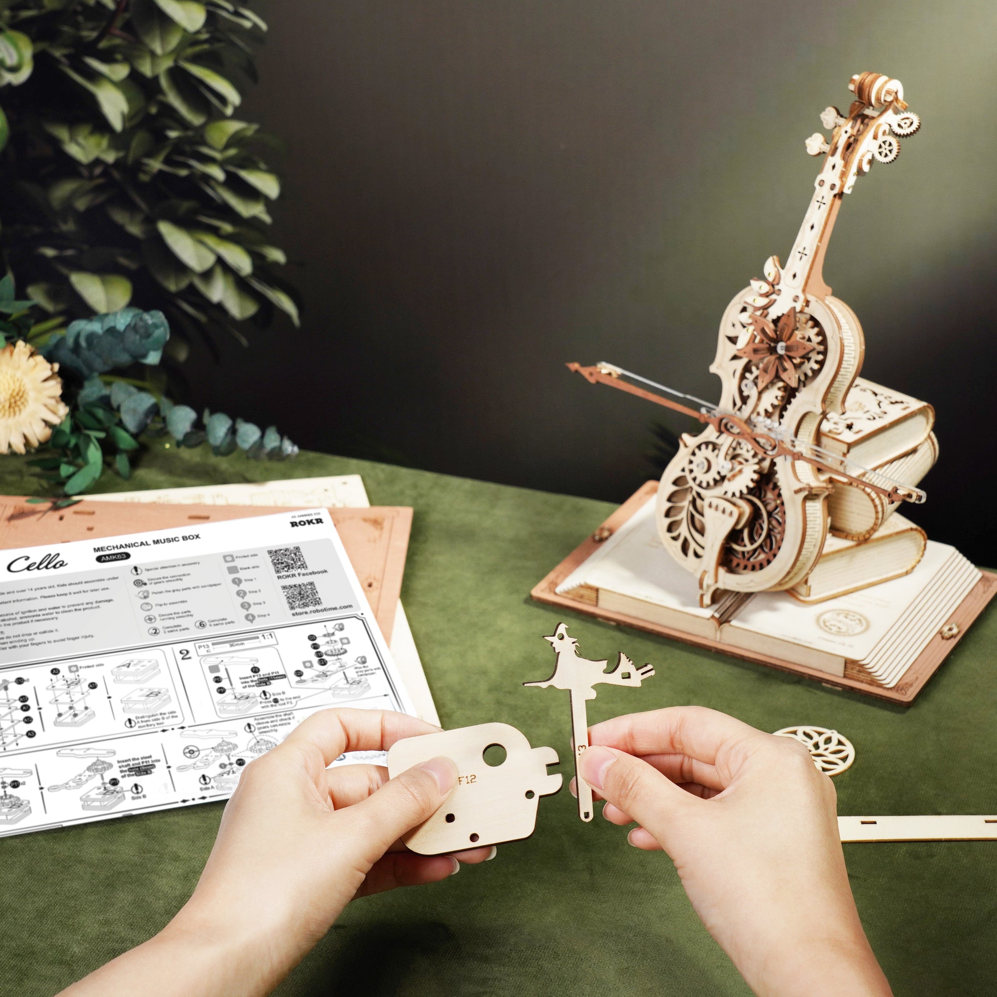 Hands Craft DIY Miniatures 3D Wooden Music Box Puzzle | Magic Cello