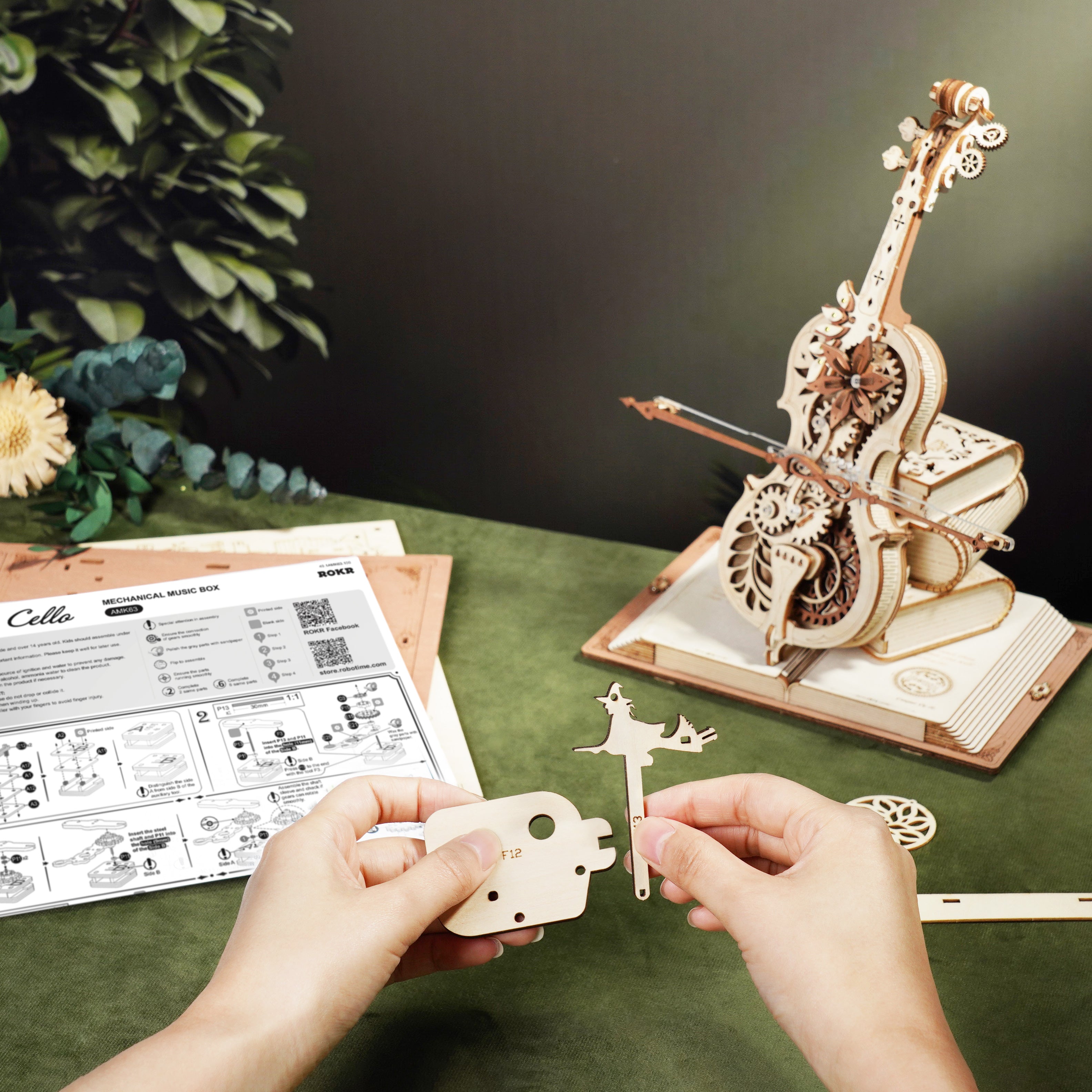 Hands Craft DIY Miniatures 3D Wooden Music Box Puzzle | Magic Cello