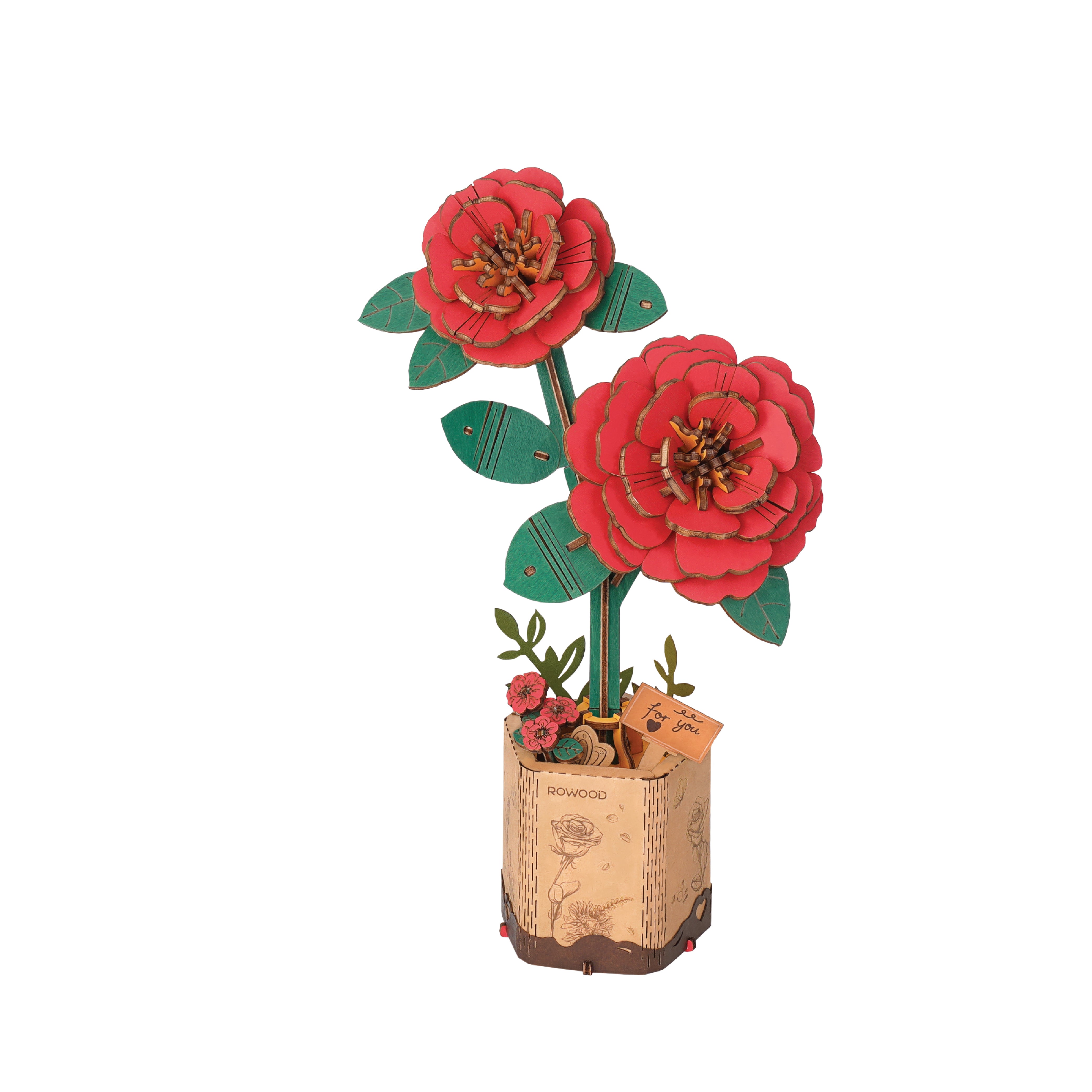 Hands Craft DIY Miniatures 3D Wooden Puzzle | Camellia